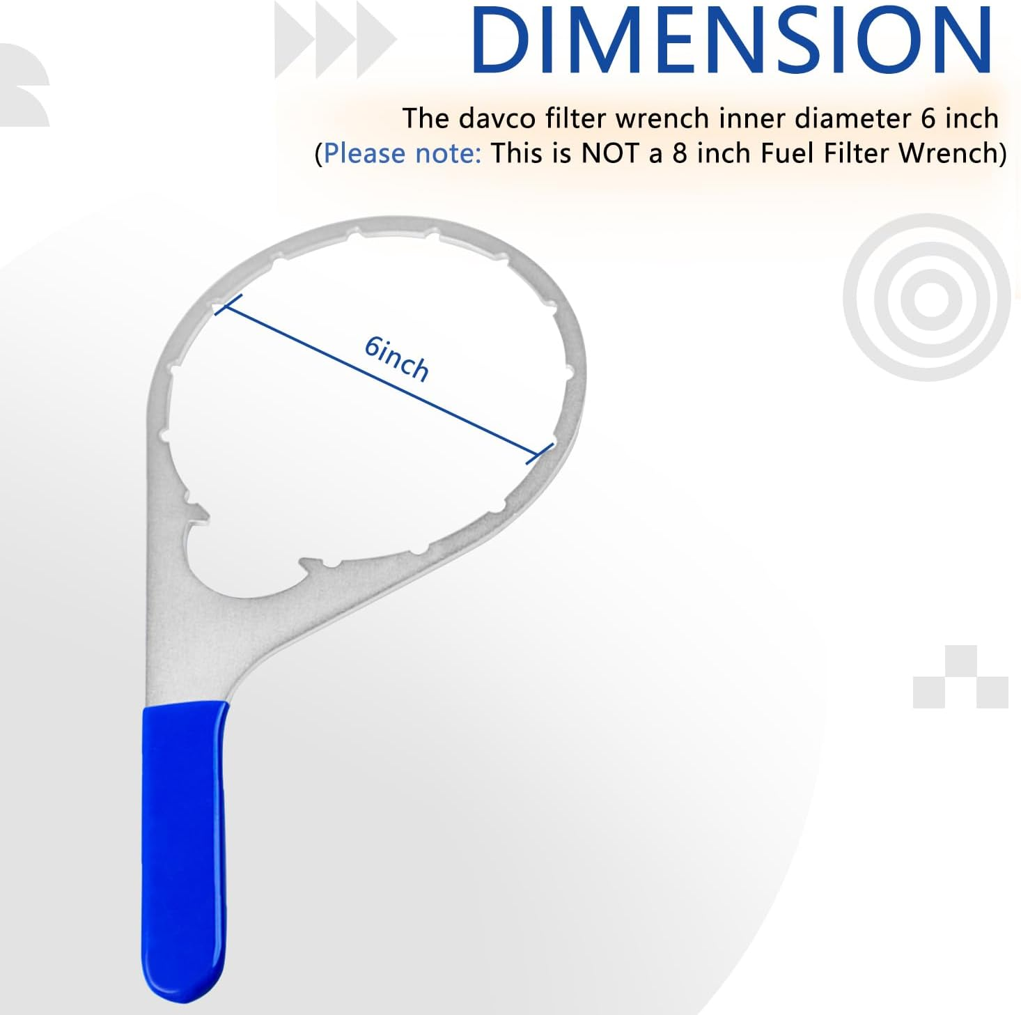 6 Inch Colar/Vent Cap Fuel Filter Wrench for 380134 382 Compatible with Detroit Diesel Truck Engines Cummins Engines, Davco 382 Filter Wrench image number 1