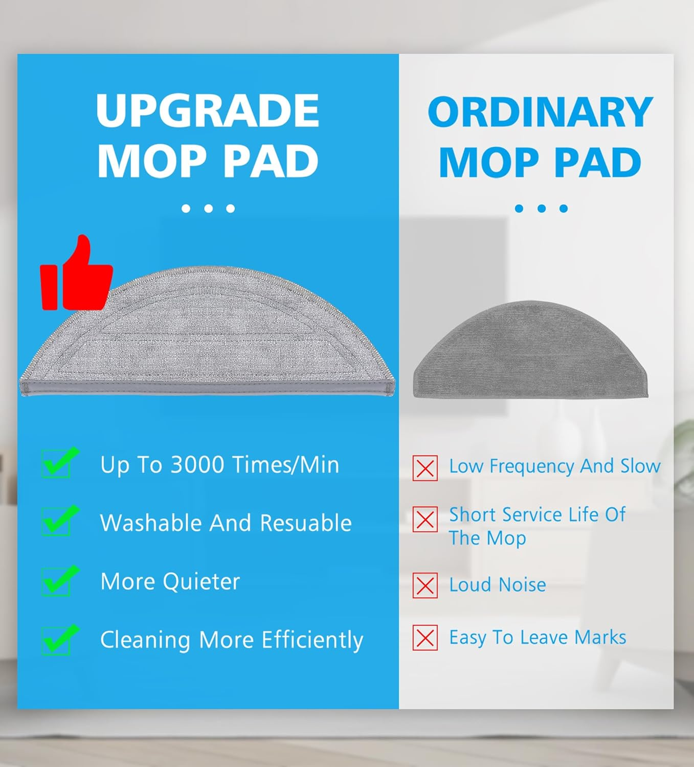 YBVABE Mop Pads Replacement for Roborock S8 Maxv Ultra/ S8 Max Untra Vacuum【Not for S8 Pro Ultra】 16Pack Microfiber Mops Accessories with 8 Dual Oscillating Mop Cloths, 8 Edge Mop Pads image number 1