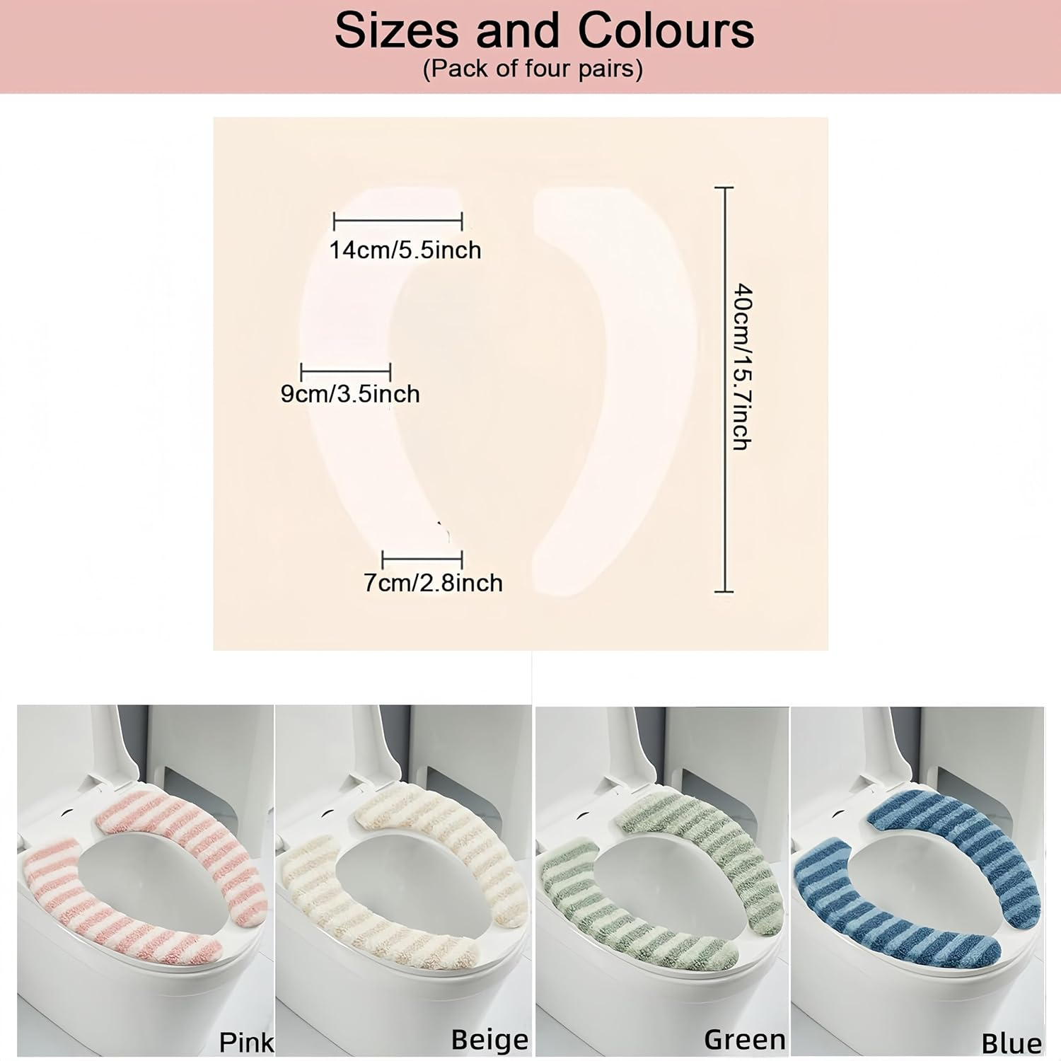 2Packs Toilet Seat Covers & 1 Hand Lid Lifter(Color Randomly) Combo, Universal Fit for All Standard Toilets, Anti-Slip & Warm Design (Beige and Green) image number 6