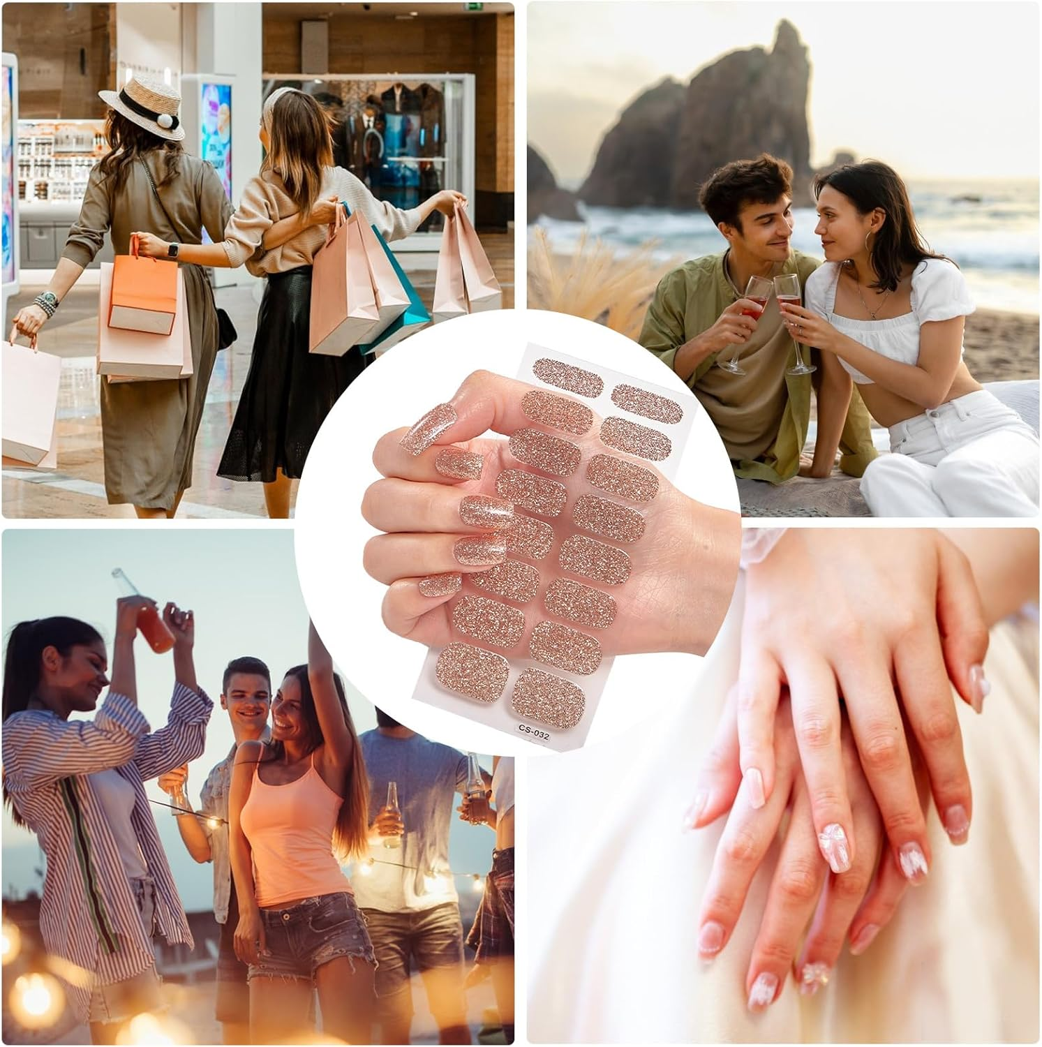 Wesleyyy Semi Cured Gel Nail Strips, Gel Nail Stickers, Peel and Stick Stickers, Semi-Cured Strips, Polish Full Wraps image number 5