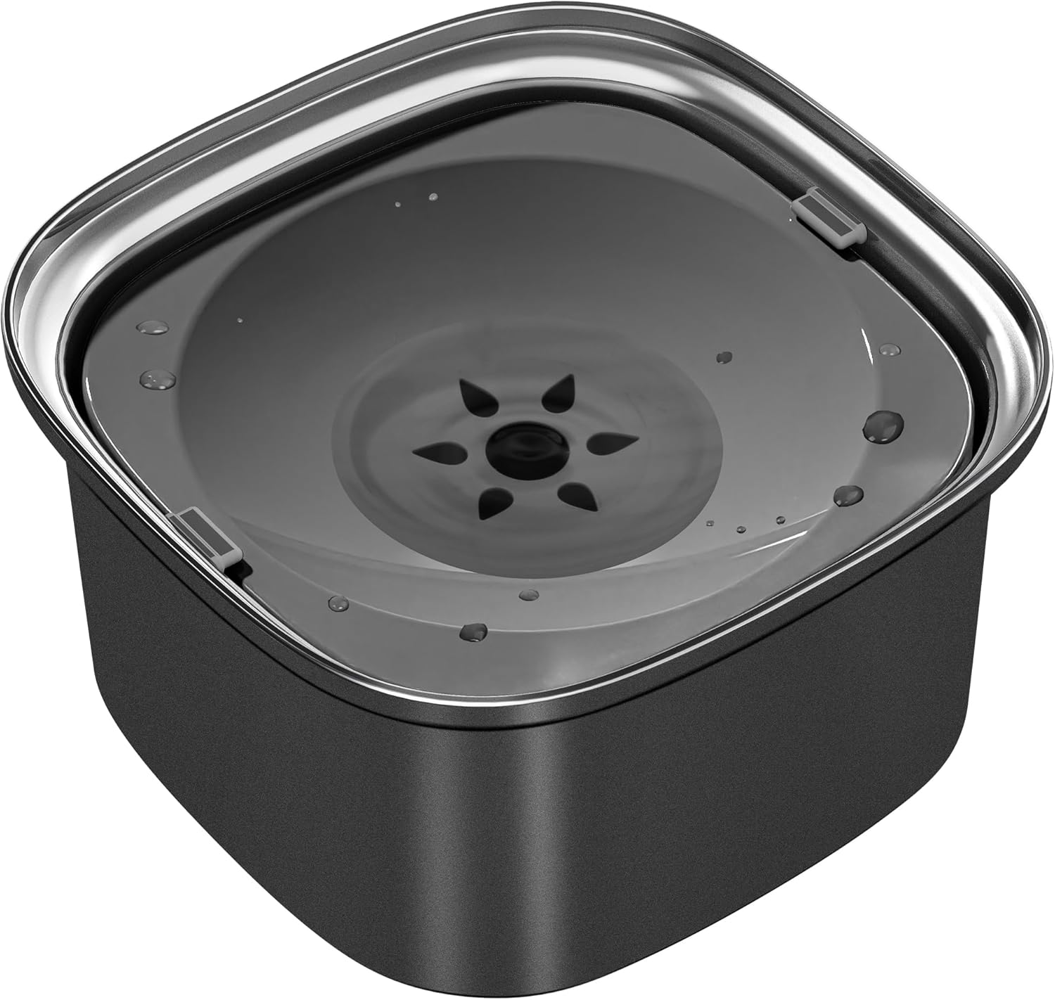 UPSKY 3L Dog Water Bowl 101Oz Stainless Steel Dog Bowl No Spill Large Capacity Dog Food Water Bowl Slow Water Feeder,Spill Proof Pet Water Dispenser Vehicle Carried Travel Water Bowl Dogs,Cats 1.Grey