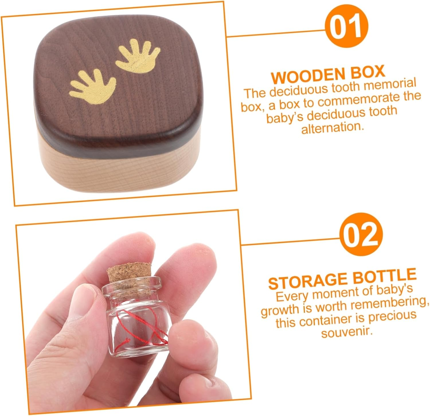 Lanugo Collection Box for Newborn Tooth Keepsake Dedication Shower for Boys image number 3