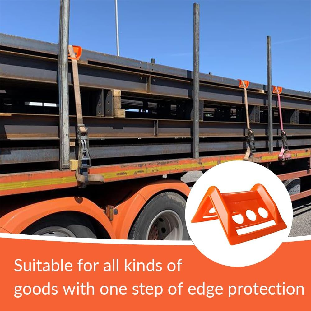 20 Pieces of Cargo Edge Protectors, Plastic Strap Protectors, Pad Protection Straps, Stackable Storage, Protect Cargo Edges, for Transport Cargo Protection (Orange) image number 2