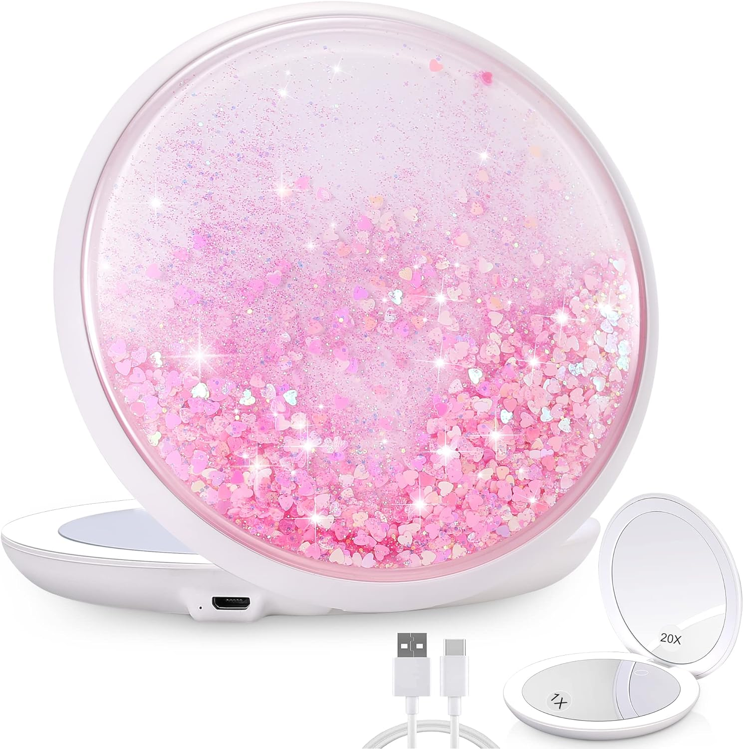 20X Magnifying Mirror, 5 Inch Compact Travel Mirror, Portable Close up Mirror for Purse/Handbag, Foldable, Double Sided image number 3