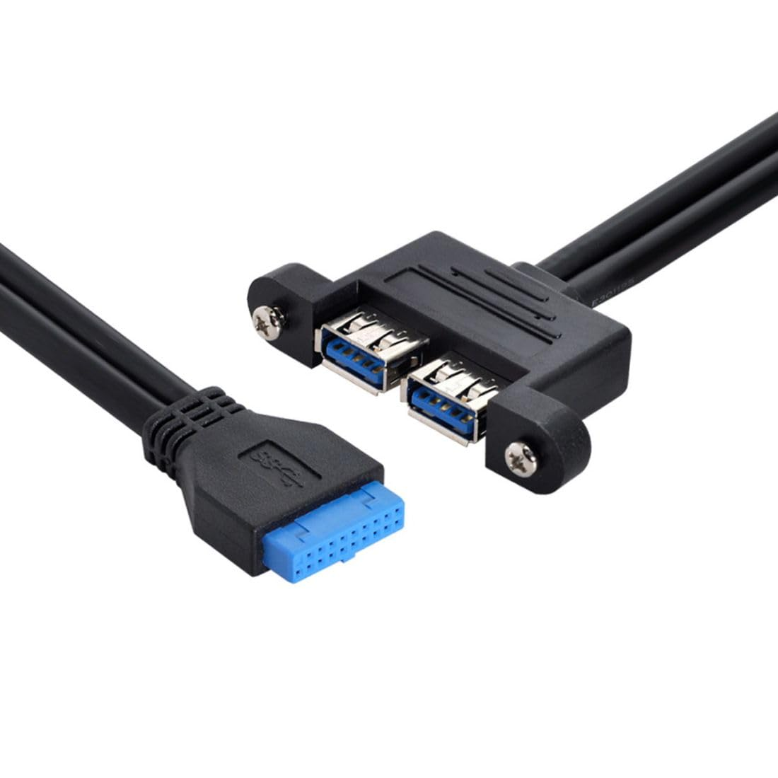 Chenyang Dual Port USB 3.0 Panel Type to Motherboard 20Pin 19Pin 5Gbps Cable 50Cm image number 2