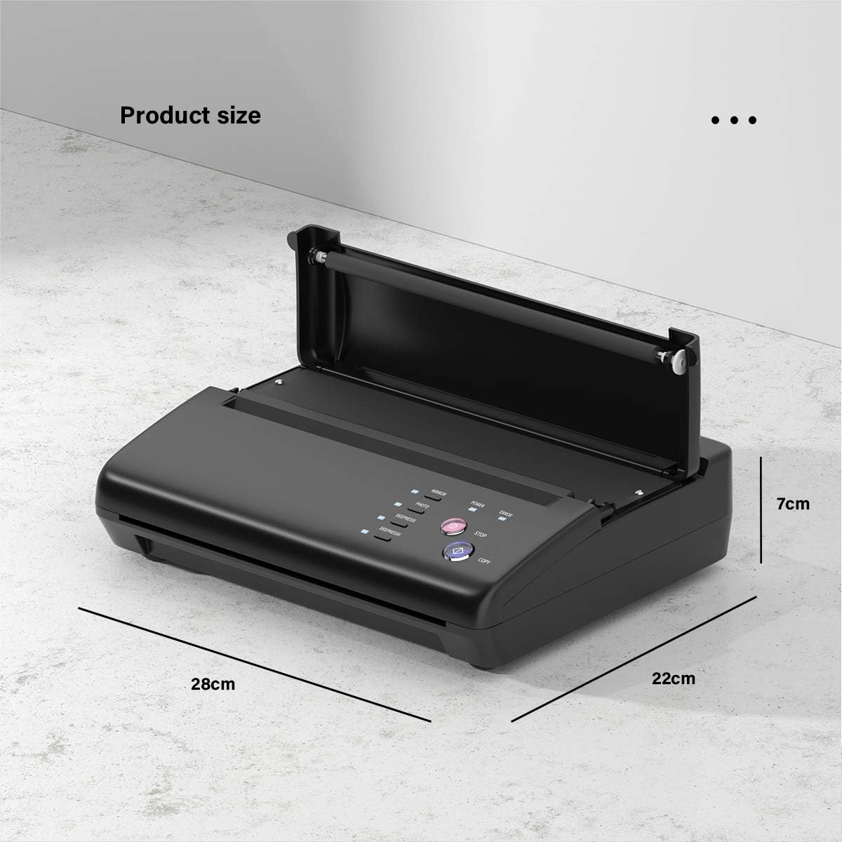 Tattoo Stencil Printer Machine Tattoo Thermal Copier with 10 Free Transfer Paper Tattoo Stencil Printer for Tattooing Tattoo Transfer Printer Tattoo Stencil Machine(2022 Upgrated) (Black) image number 1