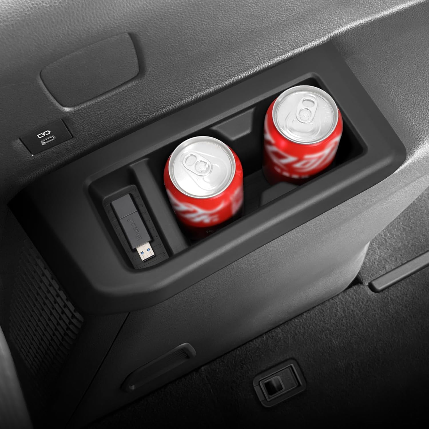 SMABEE 2PCS Rear Cup Holder Inserts for 2024 2025 Toyota Land Cruiser Prado 250 TPE Cup Holder Drink Organizer for Prado J250 LC250 Accessories Interior Black image number 4