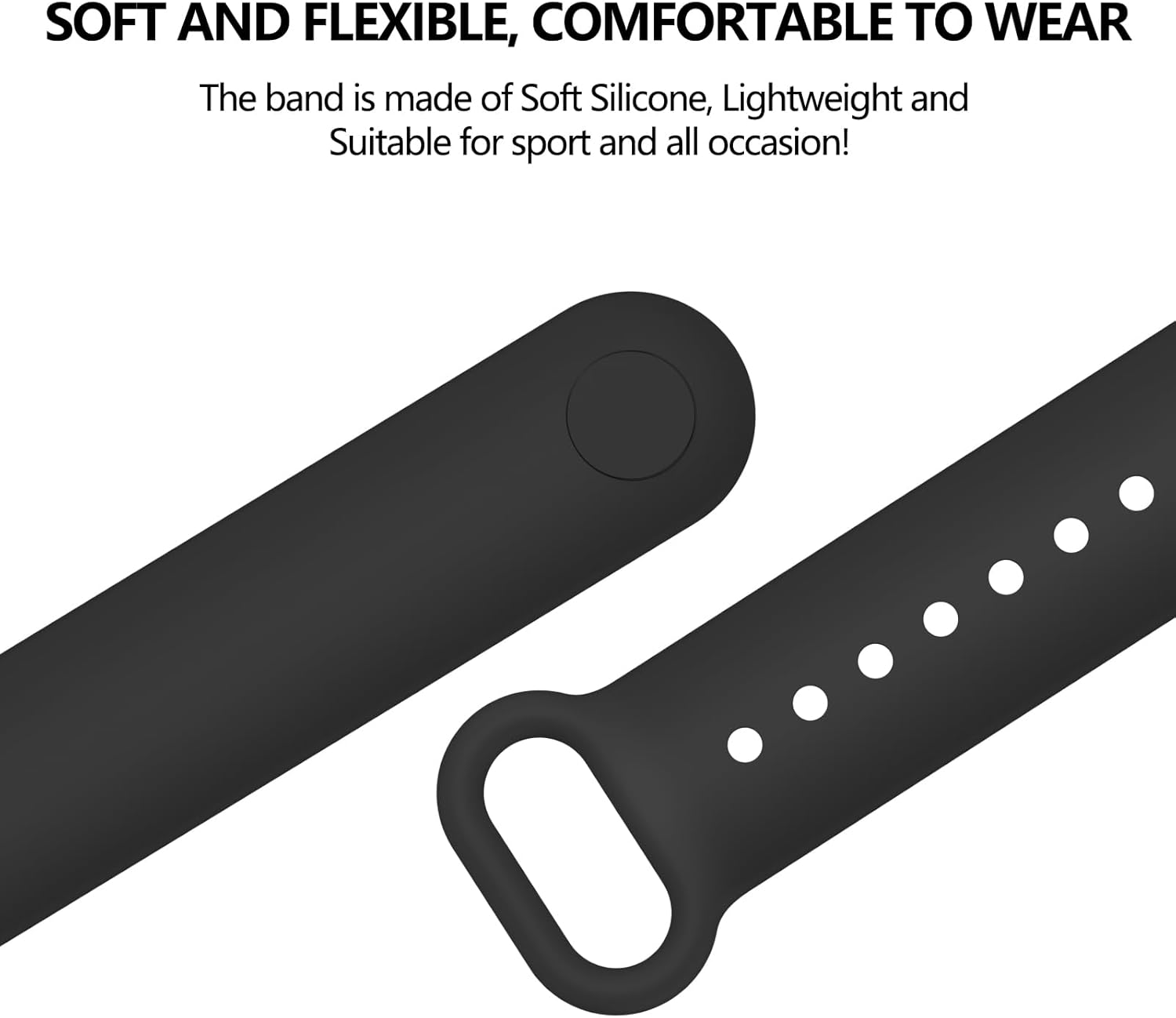 [3 Pack] Sport Straps for Xiaomi Smart Band 10/Smart Band 9 Women Men, Soft Comfortable Adjustable Replacement Sport Wriststrap for Xiaomi Mi Bands 8/9/10 image number 5