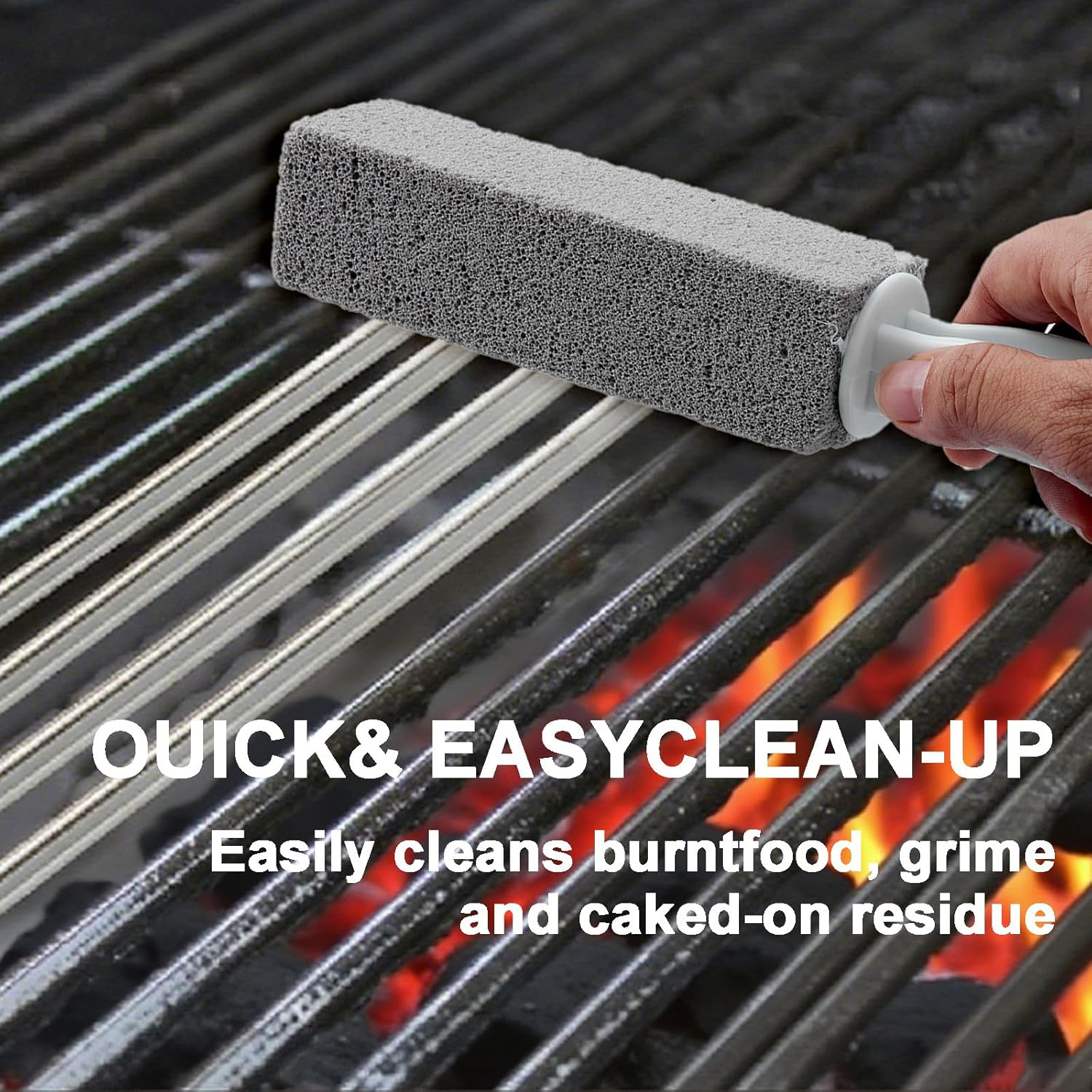 3 Pack Cleaning Pumice Stone for Gas Stove Grates & Top, Pumice Stone Cleaner for Oven with Extra Long Handle, Remove Water Rings and Stains image number 5