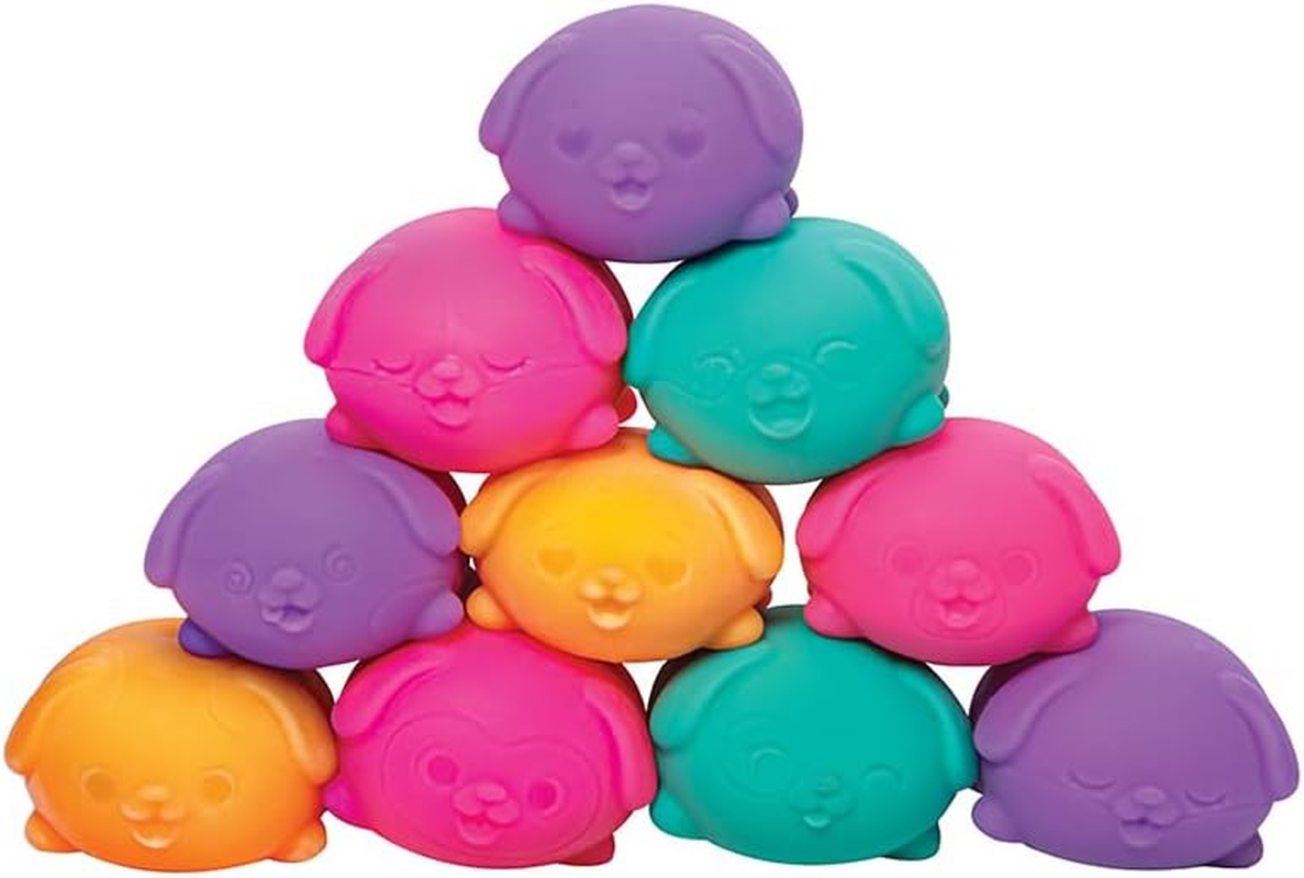 Needoh Teenie Funky Pups - Mini Squishy Dog Fidget Toy, Dough-Filled Stress Relief, Squeeze & Smush, 8 Funky Faces, 3-Pack, Assorted Colours, Compact & Fun for All Ages 3+ image number 2