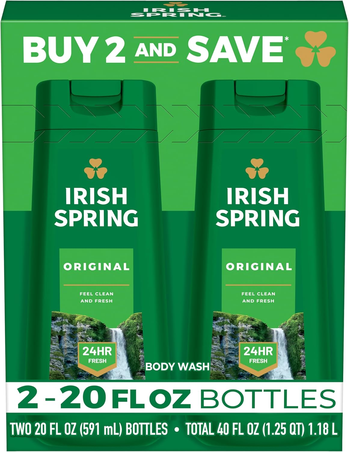 Irish Spring Original Clean Body Wash, 20 Oz, 2 Pack image number 4
