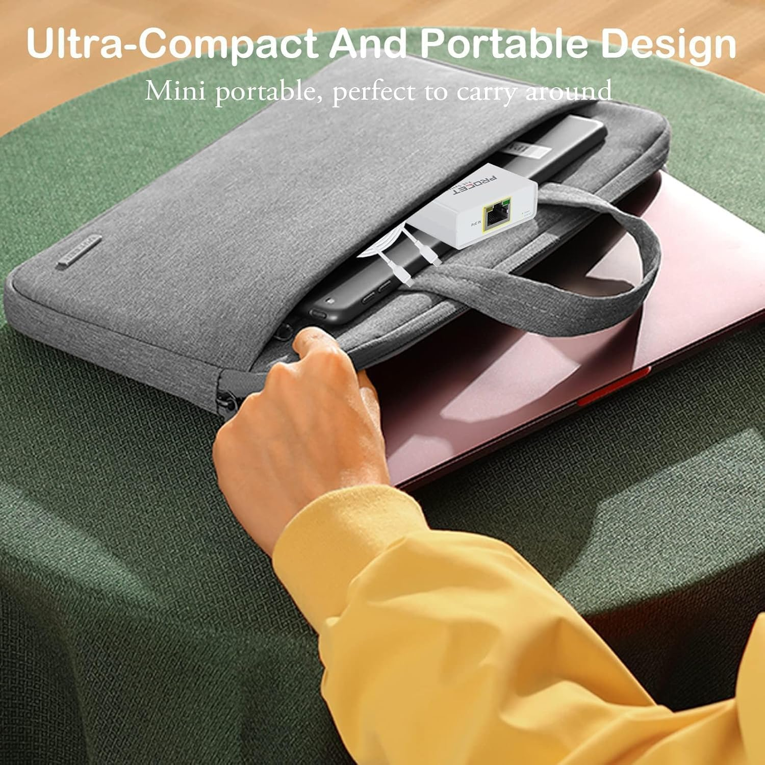 Poe to USB C Converter for Smart Phone/Tablet, USB-C to Ethernet Adapter with 60W Charging, Power & Data 2-In-1 RJ45 Port to Type-C Adapter, 10/100Mbps High Speed Plug & Play,Pt-Ptc-D-Bt image number 4