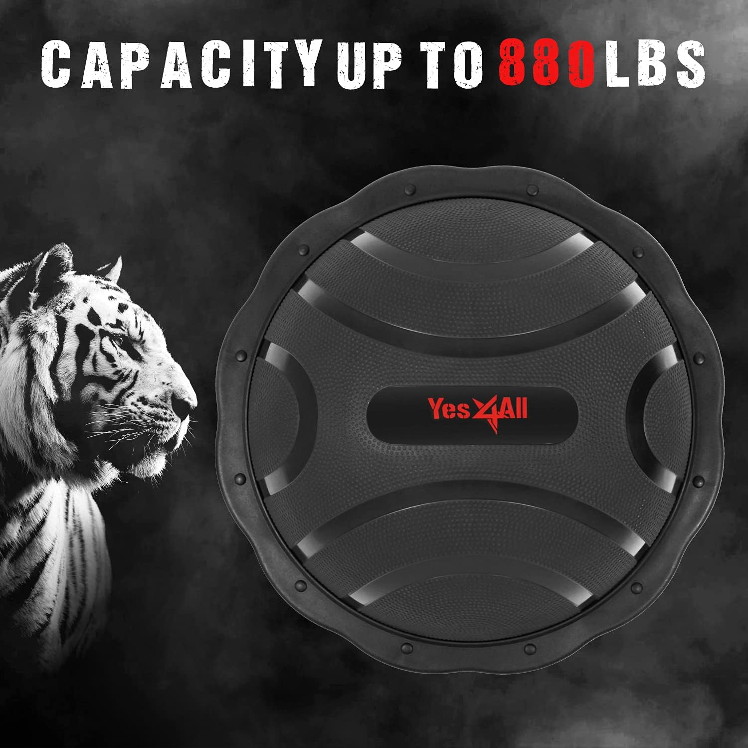 Yes4All Balance Board Trainer, Smooth Surface and Thick TPE Covered Roller; Wooden Trainer Board for All Training Level, Stability and Core Strength image number 4