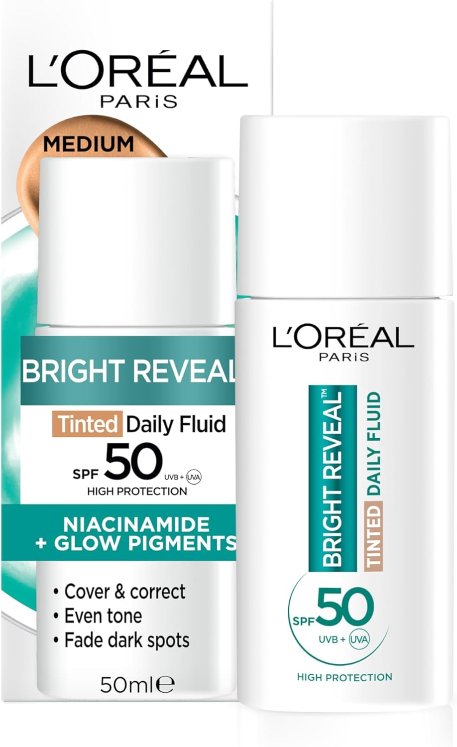 L&rsquo;Or&eacute;al Paris Bright Reveal Tinted SPF 50 Daily Fluid Medium Sunscreen 50 Ml image number 4