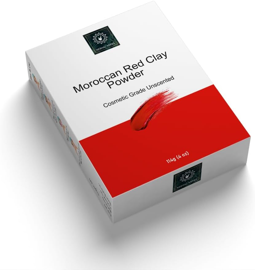 Moroccan Red Clay Mask Powder - Moroccan Lava Clay for Face Masks Powder, Body Wrap, Hair Mask, Soap Making, Spa Treatment - Facial & Body Clay for Men & Women image number 2