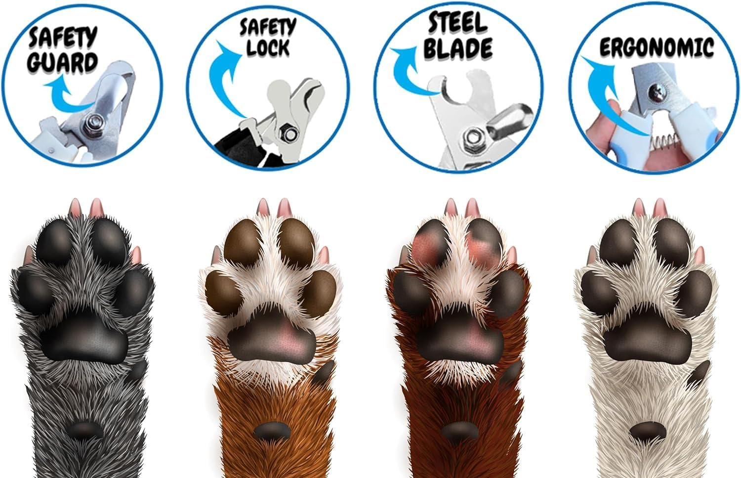 2Pcs Pet Nail Clipper,Pet Nail Clipper & Trimmers Dog Nail Trimmers with Safety Guard,Suitable for Small Animals Tiny Dog,Cat,Rabbit,Bird,Puppy,Kitten image number 2