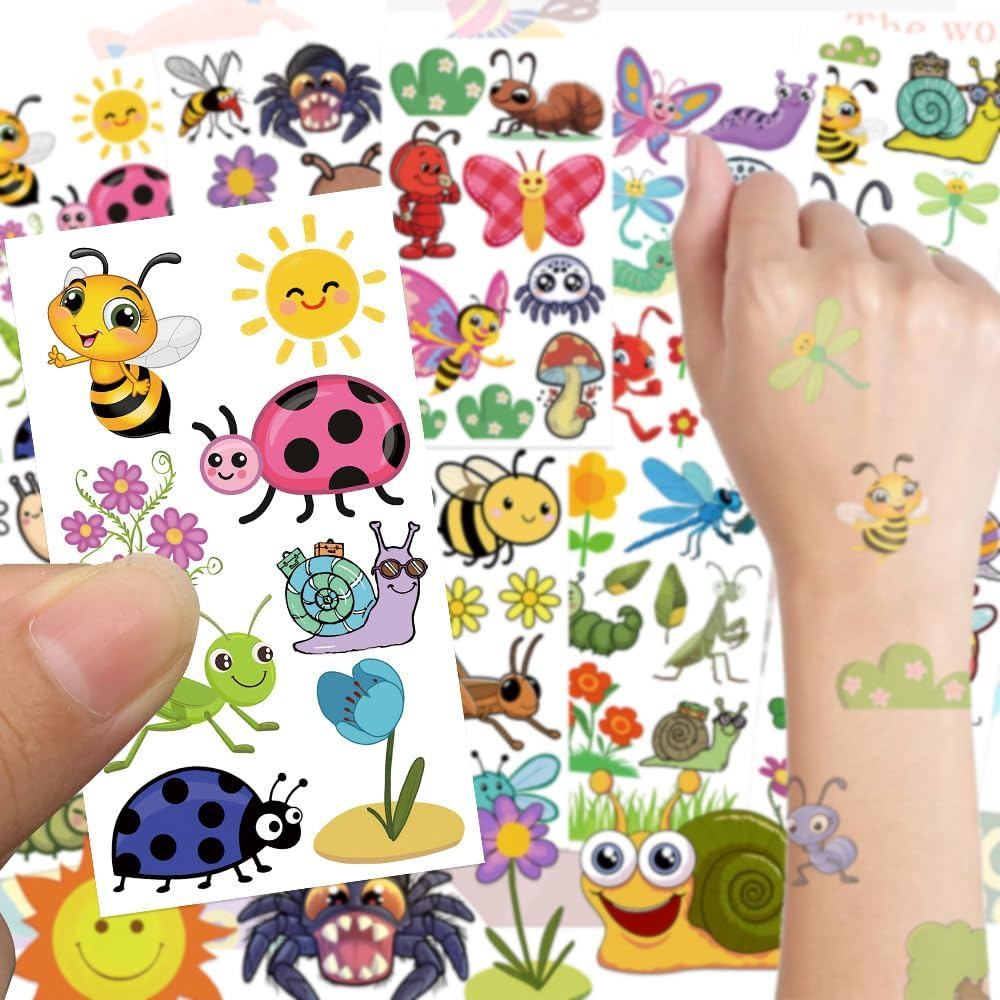Palumma 10 Sheet Temporary Tattoos 82 Unique Bugs Insects Designs 4.7 X 2.7 Inch Pre Cut Fake Tattoo Paper for Party Favors Themed Birthday Decorations Festive Events Supplies image number 6