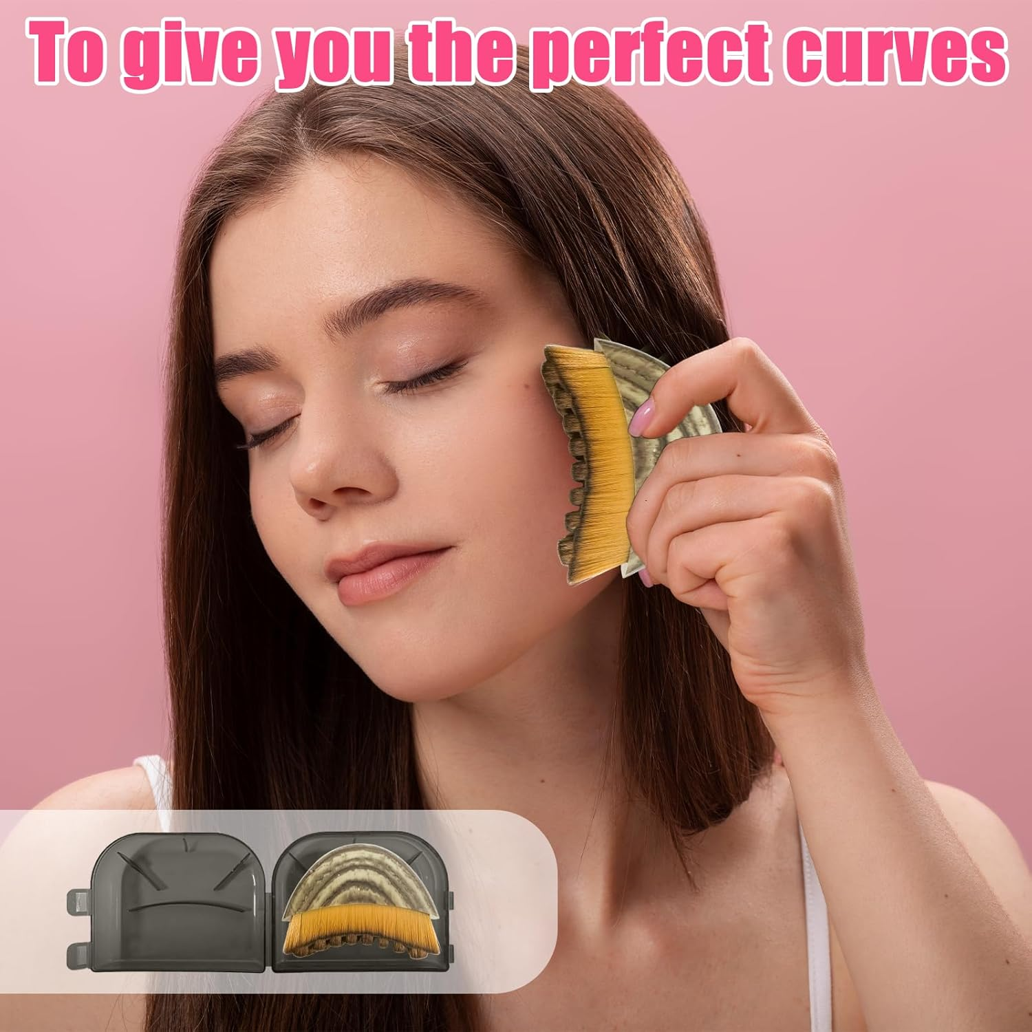 HAIKING Dry Brush for Face, 1 PCS Facial Sculpting Skin Care Tool with Storage Case for Facial Cleansing, Chin Jawline Sculpting (8 X 6 Cm/3.14 X 2.36 In) image number 2