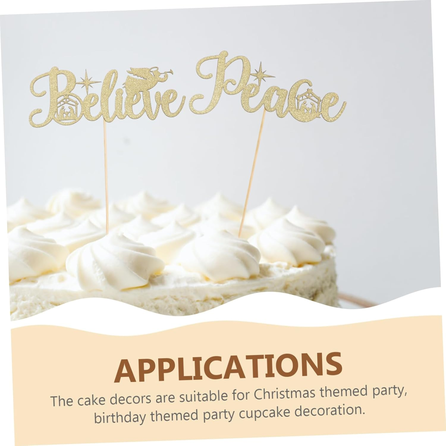 Unique Xmas Cake Picks Black Decorations Cupcake Toppers for Christmas Eve Dessert image number 4