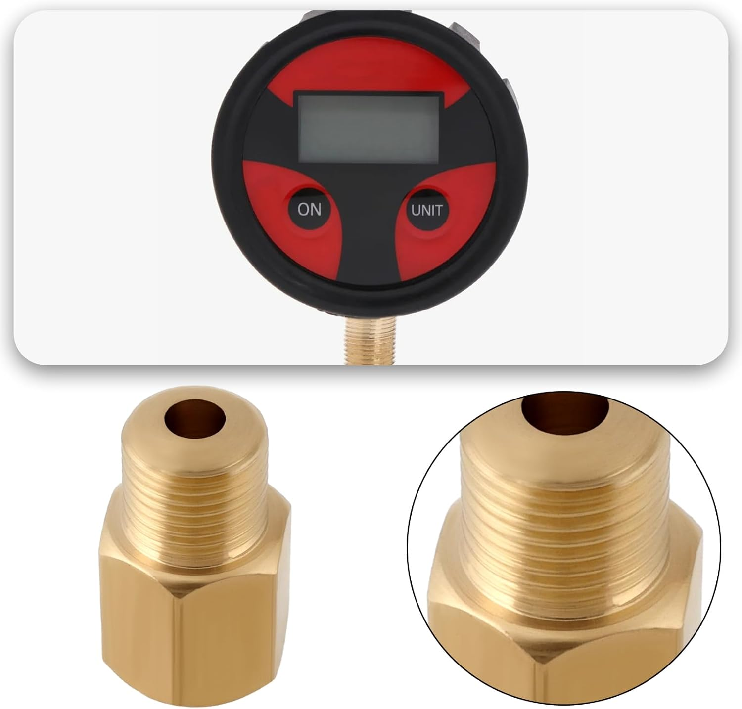 LT Easiyl 2Pcs Brass Adapter 1/8 BSPT Male to 1/8-27 NPT Female Brass Pipe Fitting Reducer Adapter for Pressure Gauge 0.095X0.5X0.8 Inch image number 5
