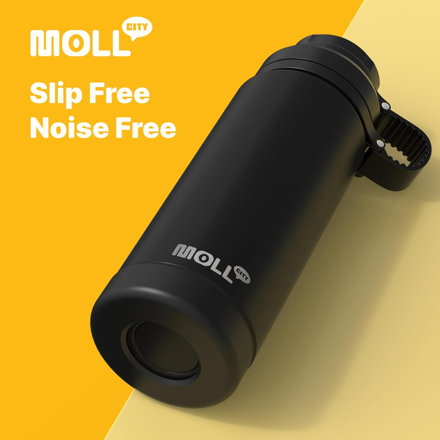 Insulated Water Bottle 24 Oz-Stainless Steel Double Wall Vacuum Wide Mouth Water Bottle with Non-Slip Silicone Sleeve-Travel Leak Proof Flask for School, BPA Free(Black) image number 4