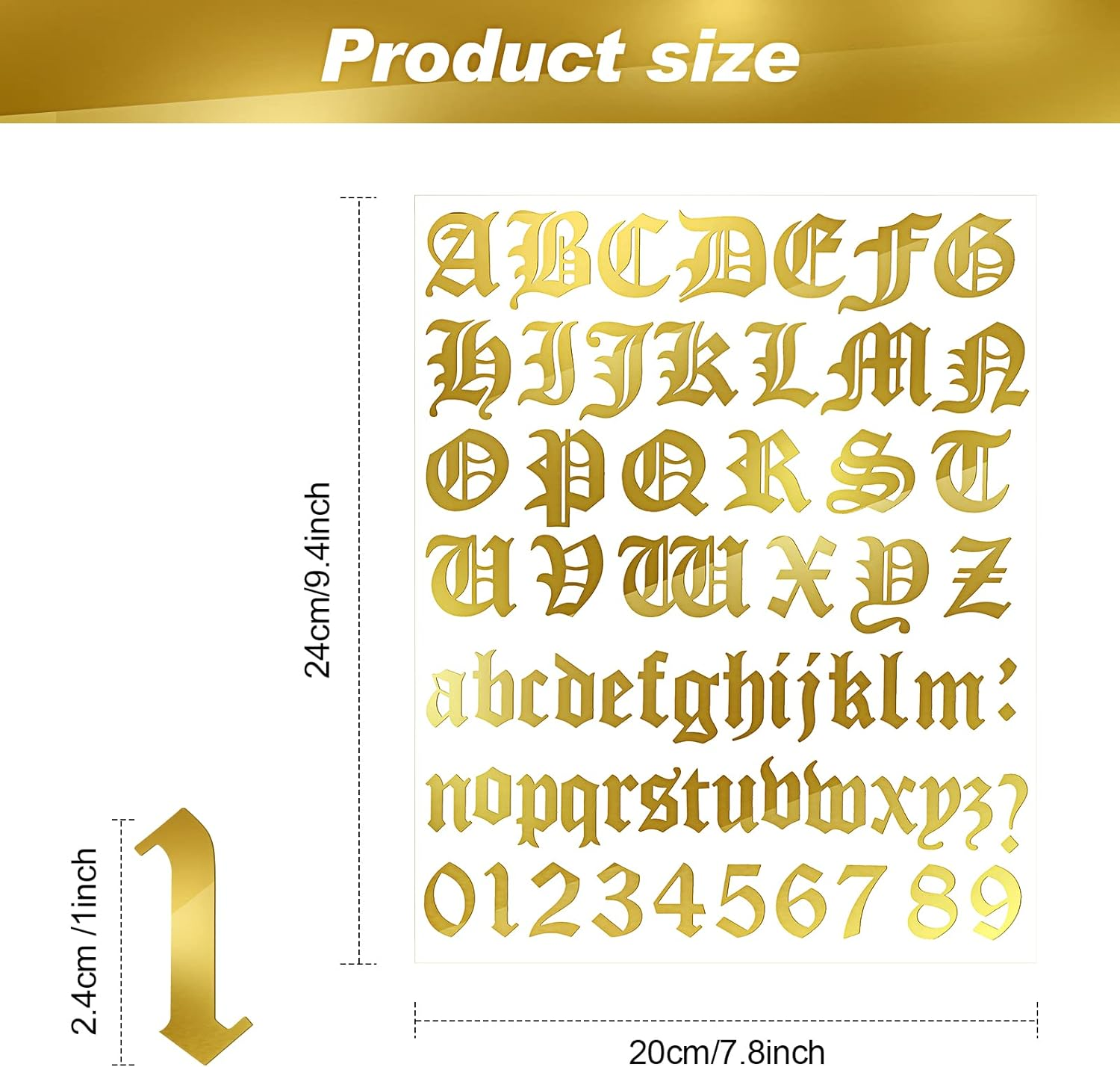 Teling Set of 8 Self Adhesive Vinyl Letter Number Mailbox Number Stickers Alphabet Stickers for Mailboxes Signs Windows Doors Cars Trucks Home Business Address Numbers(1 Inch,Gold) image number 4
