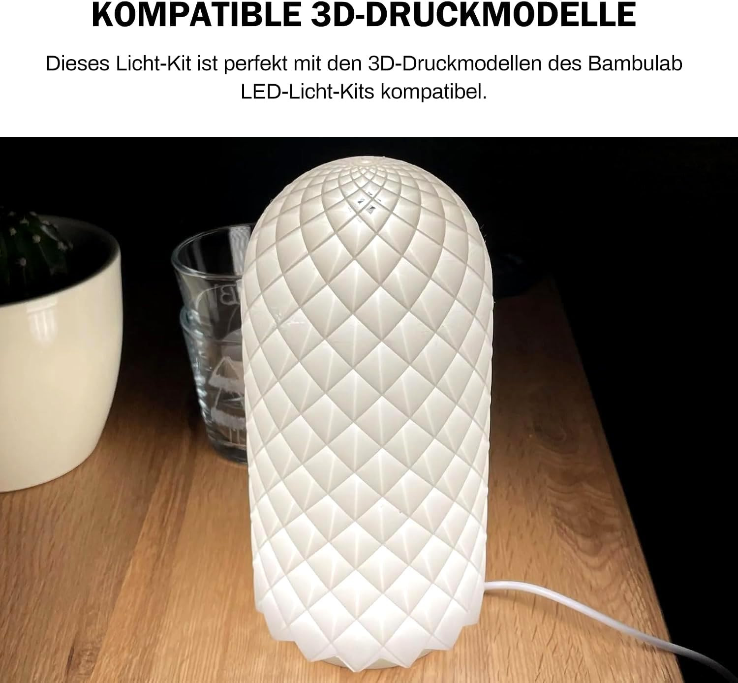 Pack of 2 3D Printer LED Lamp Kit for Lab A1/A1Mini/P1S/P1P/X1C for Crafting Night Light Models and Easy Installation, with USB Adapter, Three Types of White Light (White Style) - A image number 7