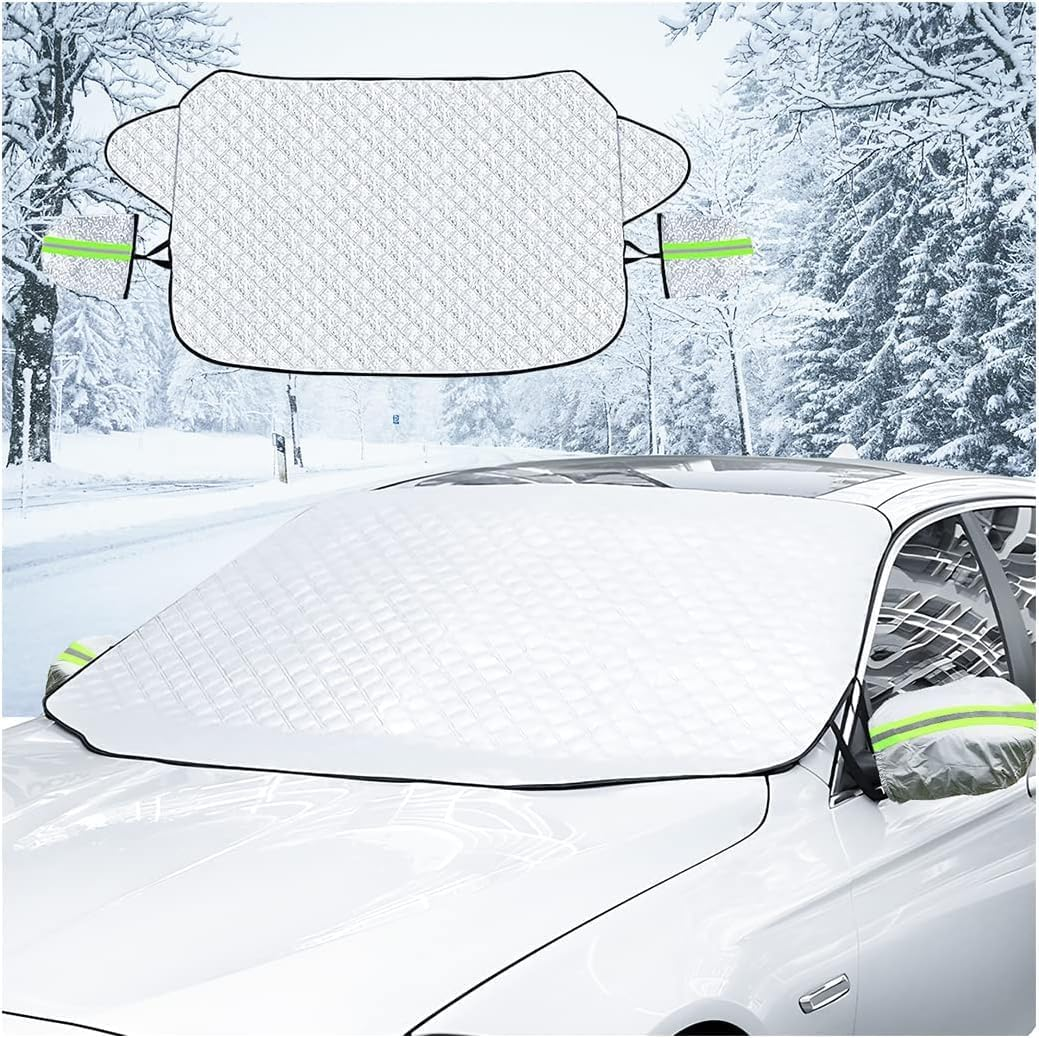 Windshield Cover for Cars - Winter Windshield Protector, Snow & Ice Shield, UV Sunshade, Waterproof Windscreen Cover for Car, SUV, Van (147&times;116Cm) image number 1