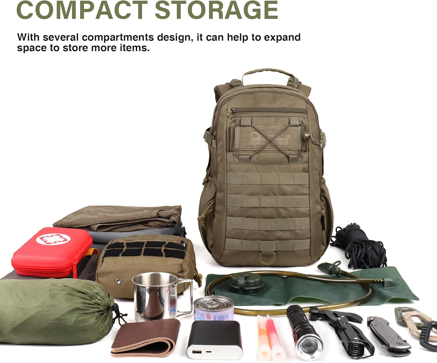 Mardingtop 20L Military Backpack Men'S Hiking Backpack Trekking Backpack Tactical Backpack with Molle System for Outdoor Tactical Camping Hiking Travel image number 6