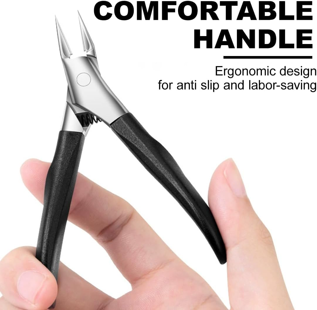 Nail Scissors for Deep Ingrown Toenails Made of Stainless Steel, Cuticle Scissors, Cuticle Remover, Professional, Precision Nail Scissors for Toenails and Fingernails, Black