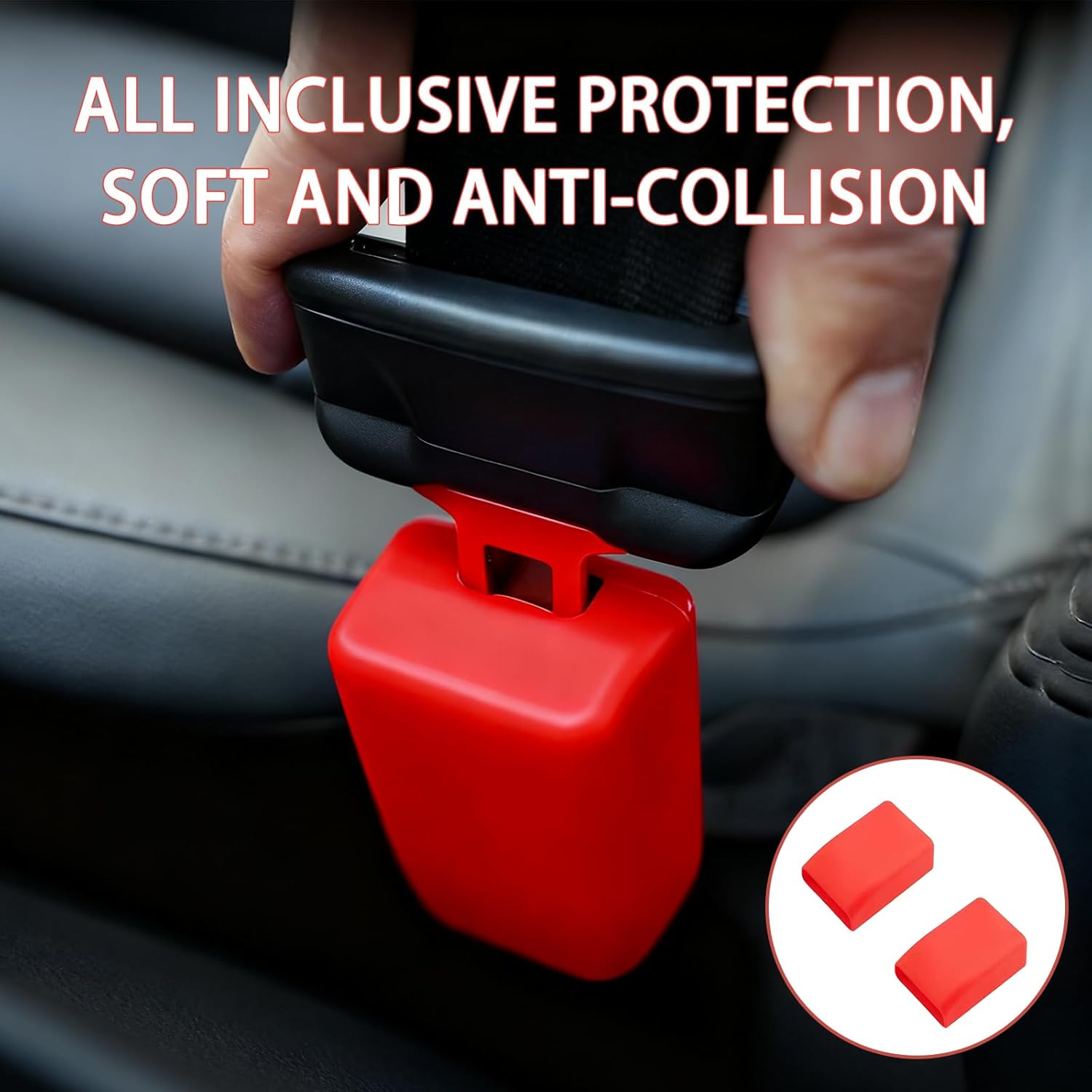 2Pcs Silicone Protective Cases for Car Seat Belt Buckles, Red Seat Belt Buckle Holder, Suitable for Children, Toddlers, the Elderly, Seat Belt Buckle Brackets, and Seat Belt Buckle Bracket Boosters image number 6