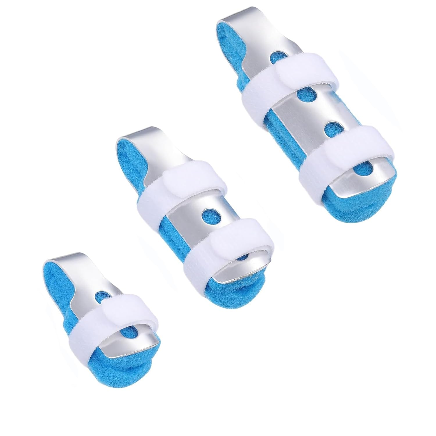Metal Finger Splints 3 Sizes, Aluminum Finger Splint, Metal Finger Support Brace, for Broken Fingers Straightening Arthritis image number 1
