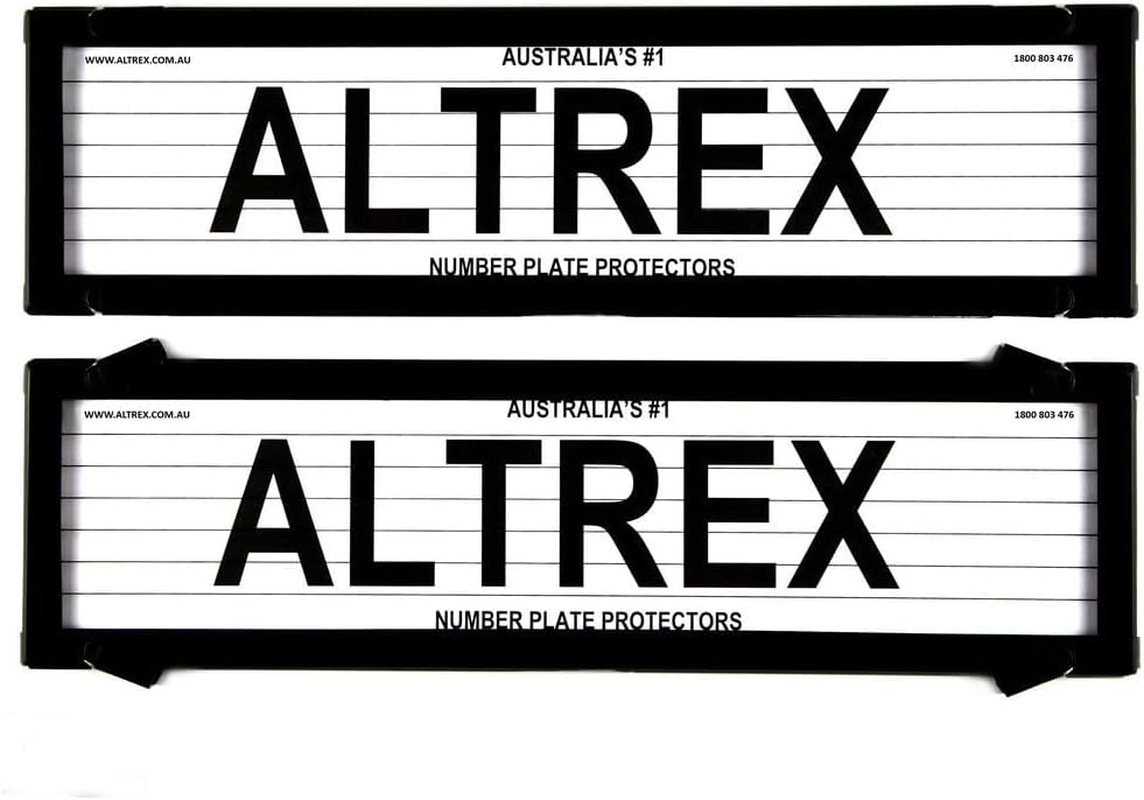 Altrex Number Plate Protectors - Dual Slimline Black Lined Swing Clip 6VSL
