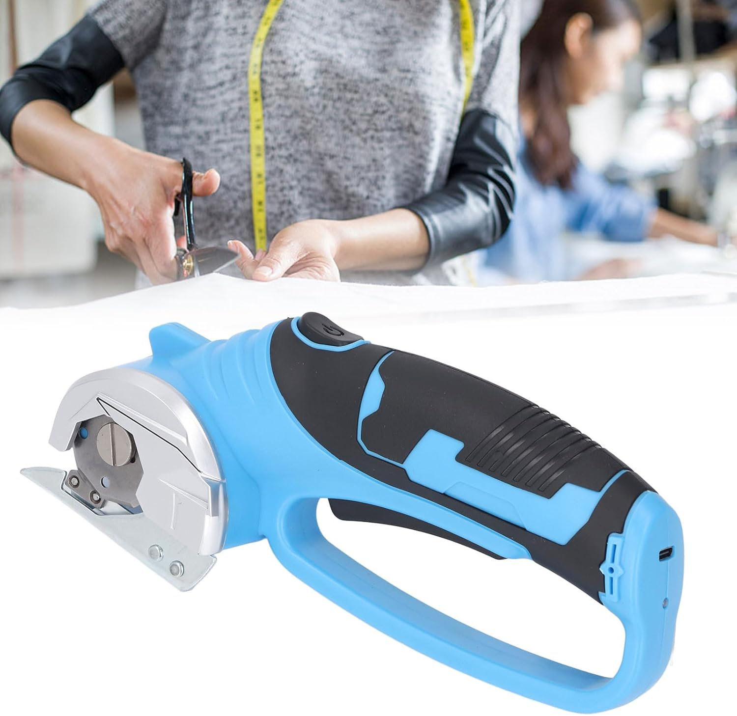 Cordless Electric Scissors, 4V Cardboard Cutter, Rechargeable Fabric Cutters with Safety Lock & LED Light, Powerful Rotary Cutter for Cutting Carpet, Cardboard, Leather, Paper, Plastic image number 3
