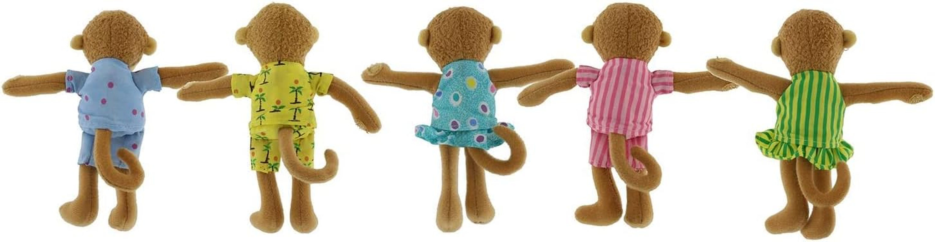 Merrymakers Five Little Monkeys Finger Puppet Playset; 5 Stories: Five Little Monkeys Jumping on a Bed, Bake a Cake, Sitting in a Tree, with Nothing to Do, Wash the Car; Activities & Book Bag Gift Set image number 3