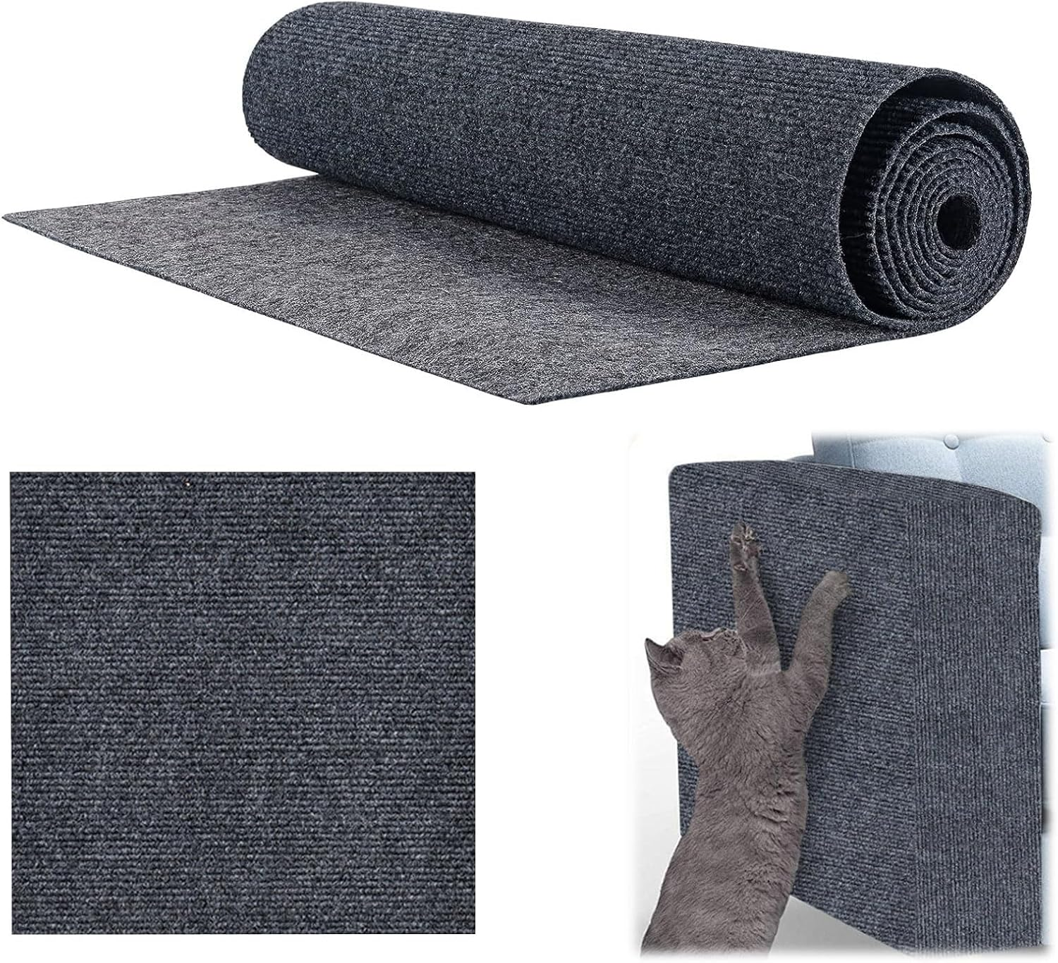 200 X 40 Cm Self-Adhesive Scratching Mat Cat Wall, Trimmable Scratching Board Cats, Cat Scratching Mat, Climbing Cat Scratcher, Scratch Protection Sofa Cat for Protects Carpets Furniture Protection image number 3