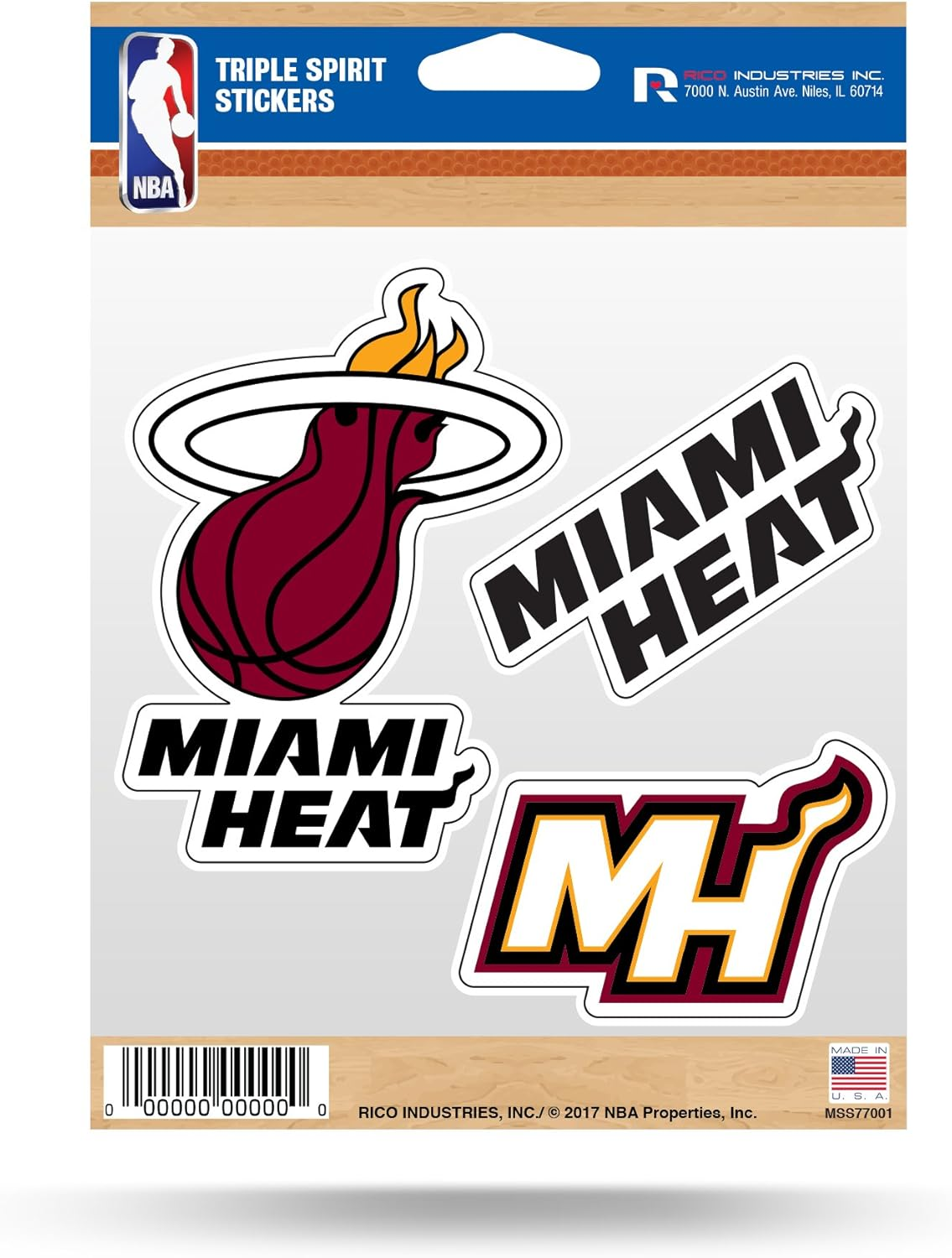 Rico Industries NBA Fan Shop Die Cut 3-Piece Triple Spirit Sticker Sheet image number 2