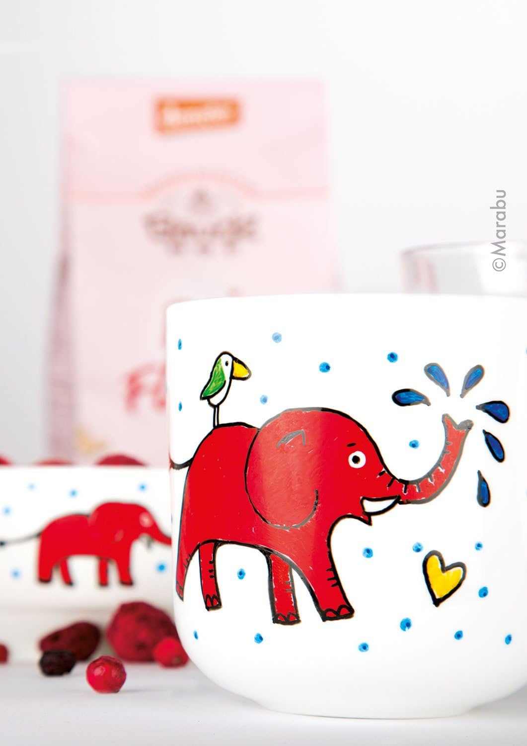 Marabu 0125000000084 - Porcelain and Glass Painter Kids Set Mega Fun, Porcelain Crayons for Children Set of 10, Dishwasher Safe after Firing, Universal Tip 1-3 Mm image number 2