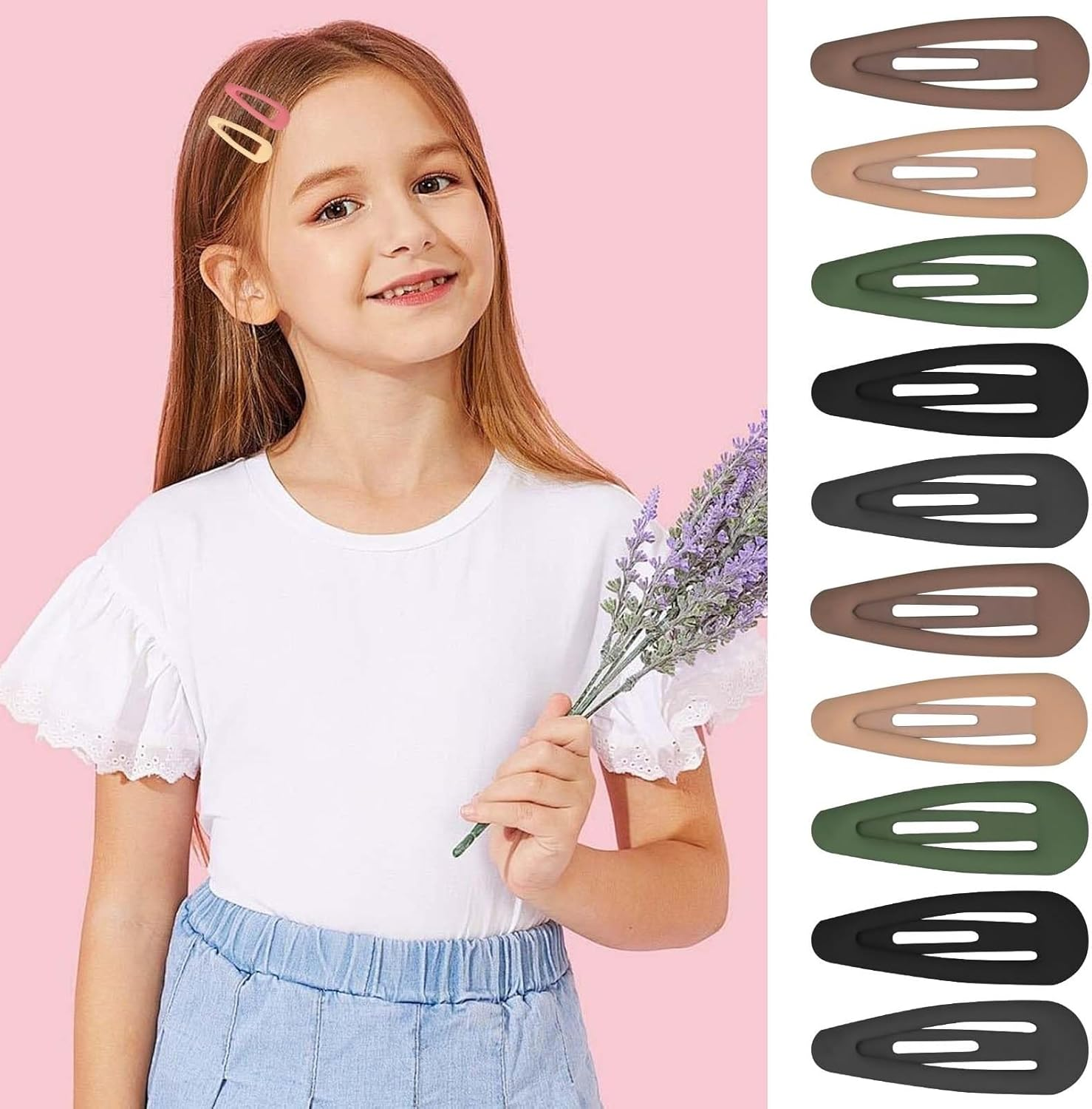 Colorful Hair Clips, 30Pcs Metal Hair Clipsfor Girls, 3Cm Kids Hair Clips, Kids Barrettes, Colorful Small Hair Barrettes, Mini Metal Barrettes, Snap Hair Clips with Box for Little Girls Baby (Dark Morandi Color) image number 3