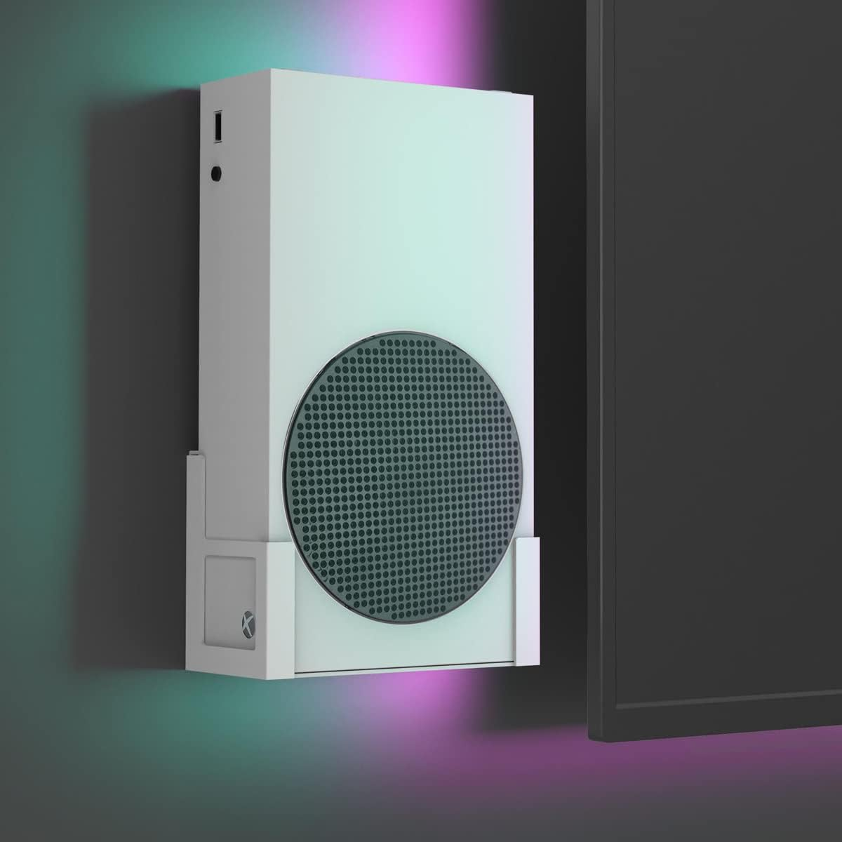 Monzlteck Wall Mount Holer for Xbox Series S,All Metal Vertical Hanging on Wall with Power Botton Left/Right,Wall Shelf Bracket for XSS image number 6