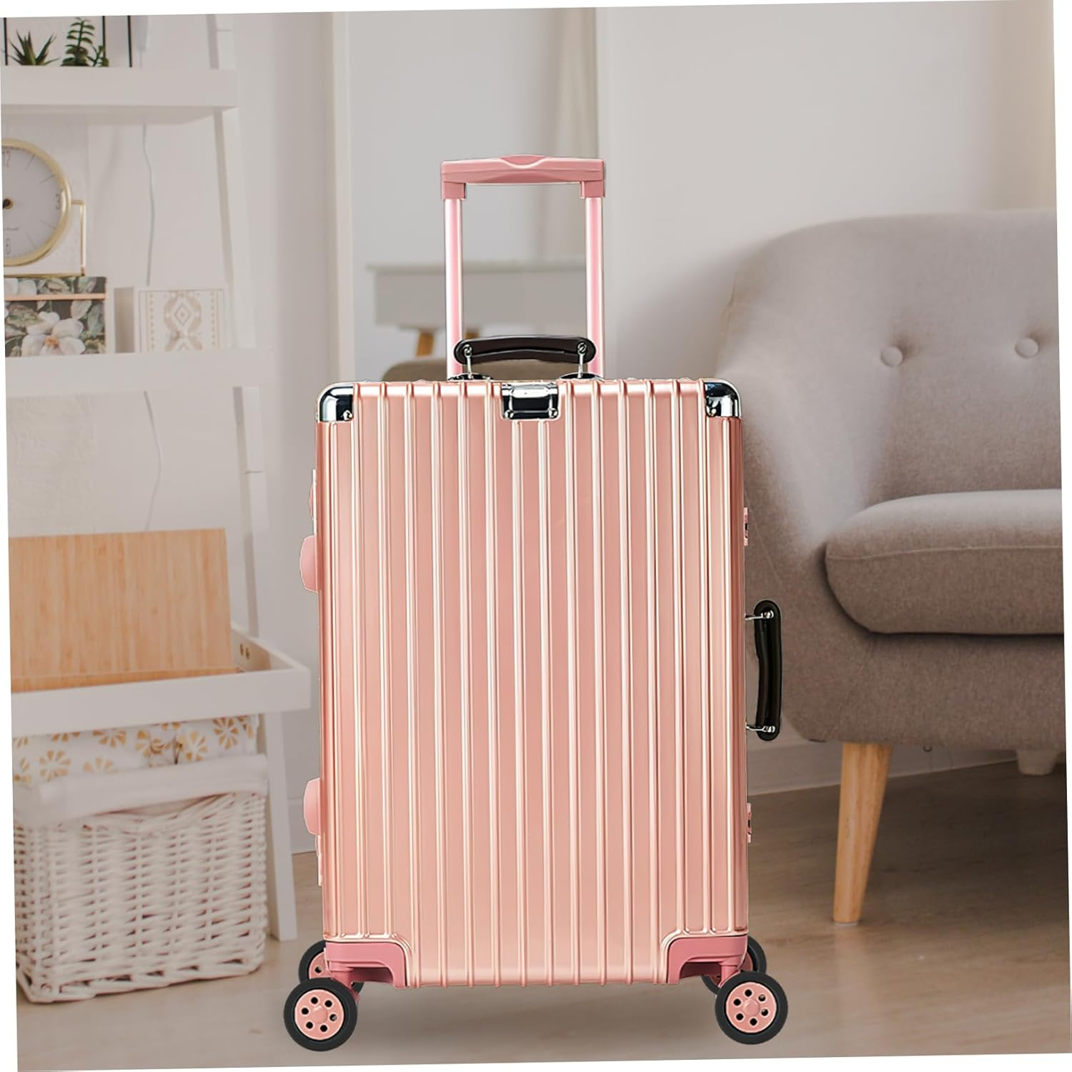 8Pcs Rubber Suitcase Wheel Covers Travel Luggage Wheel Protector Covers Noise Reduction Dark Color Floor Protectors for Suitcases image number 3