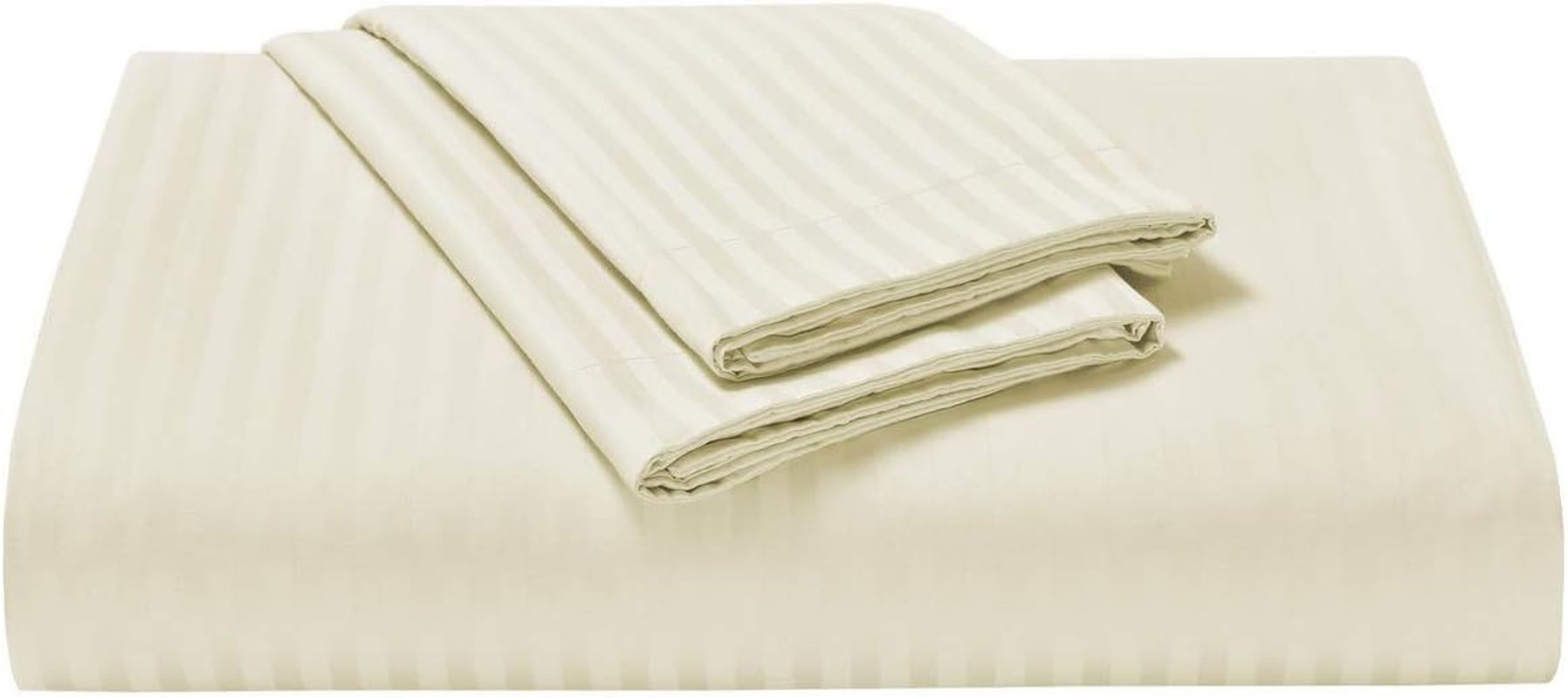 1200TC 100% Pure Cotton Luxury 3 Piece, Duvet Cover Set, with 2 Decorative Tailored Pillowcases in Choices of 5 Colors (Super King Size, Ivory) image number 2