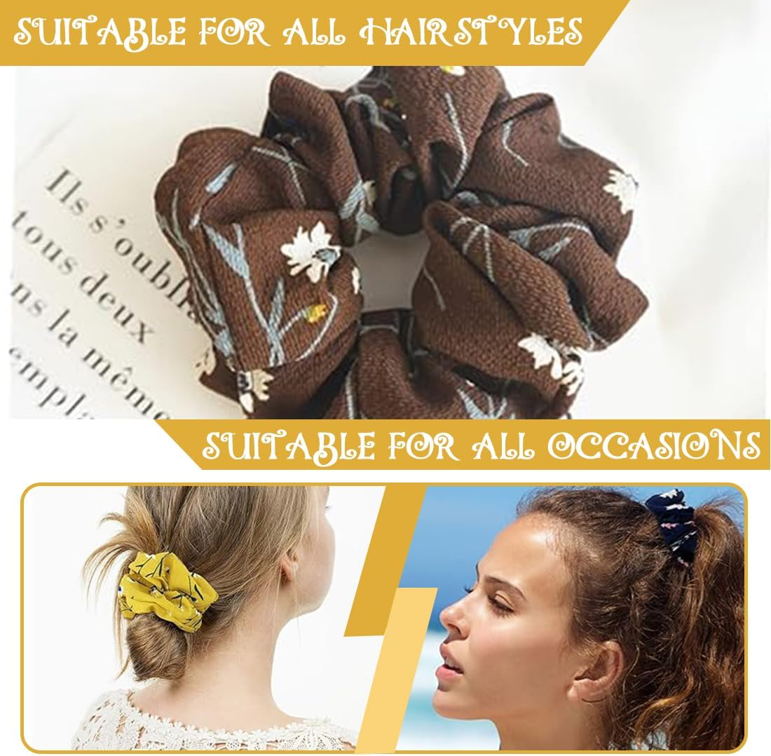 LAKJUOZ Pack of 8 Women'S Scrunchies, Premium Velvet Hair Bobbles, Premium Satin Hair Bobbles, Plain Elastic Thick Bands, Soft Ropes, Ponytail Holder, Women Hair Accessories image number 3