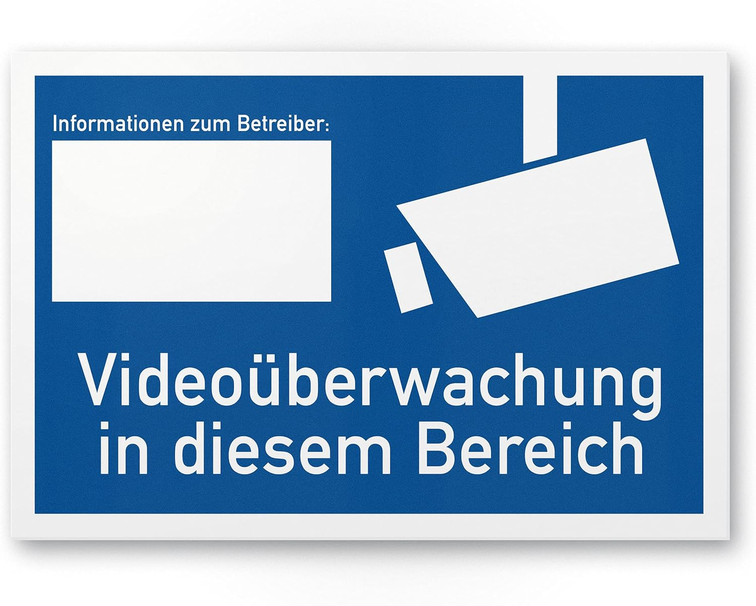 Komma Security Video Surveillance Sign in Accordance with DIN 33450 30 X 20 Cm Warning Sign Video Surveillance Information Sign with Information Operator Note &ndash; Data Protection BDSG image number 4