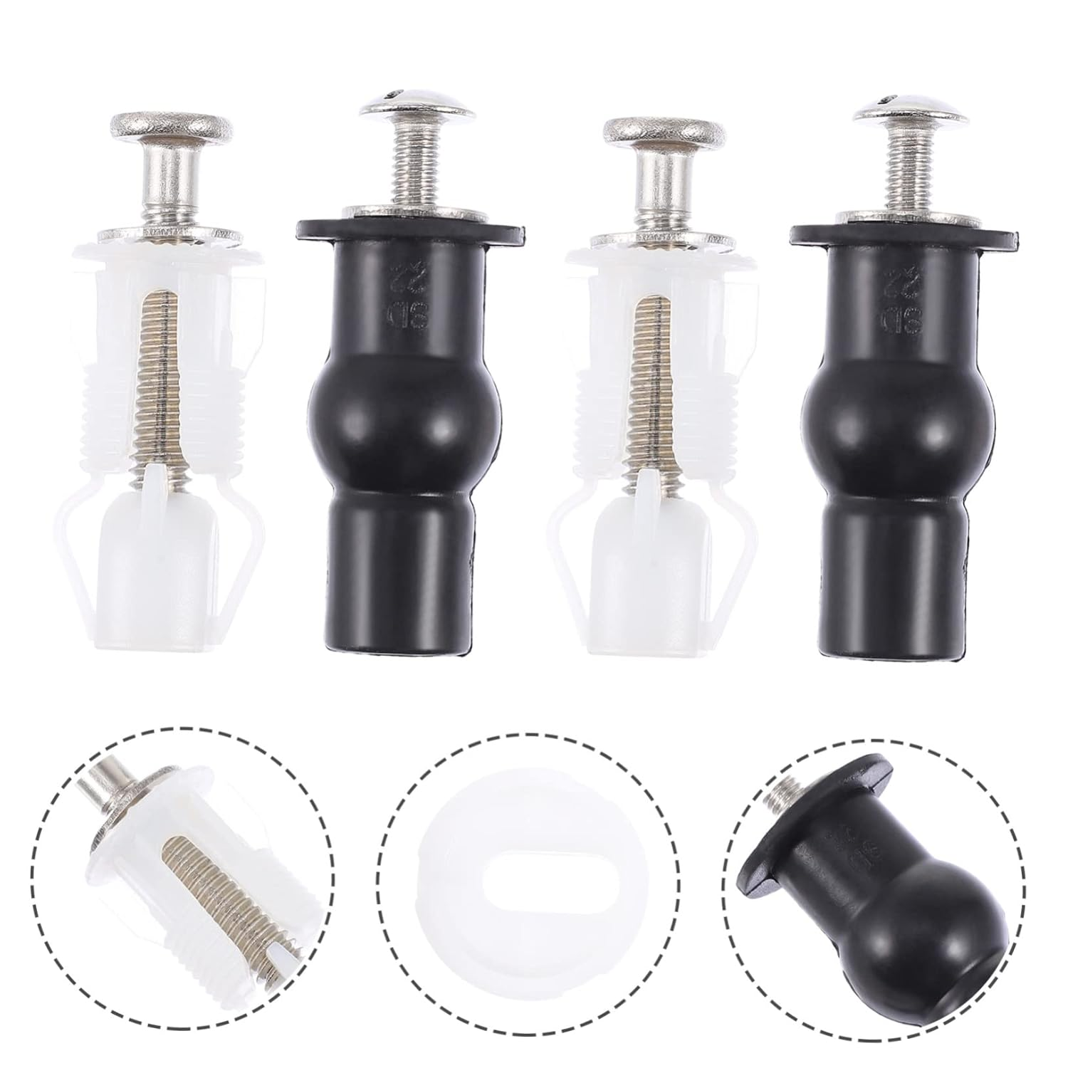 Tofficu 4Pcs Toilet Seat Fixing Bolts Replacement Accessories for Bathroom Wc Toilet Bowl Seat Easy Install Material image number 1