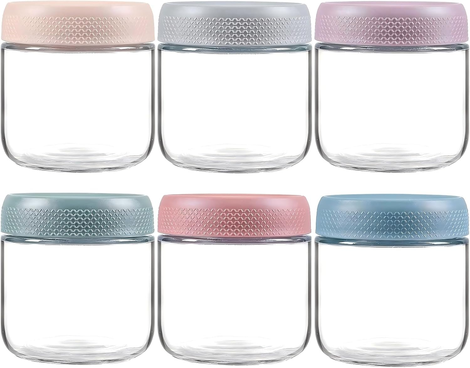 6 Pack 350Ml Overnight Oats Containers with Lids, 12 Oz Glass Mason Overnight Oats Jars, Large Capacity Airtight Jars for Milk, Cereal, Fruit, Meal Prep Salad Food Cereal Snacks Pudding Yogurt Storage