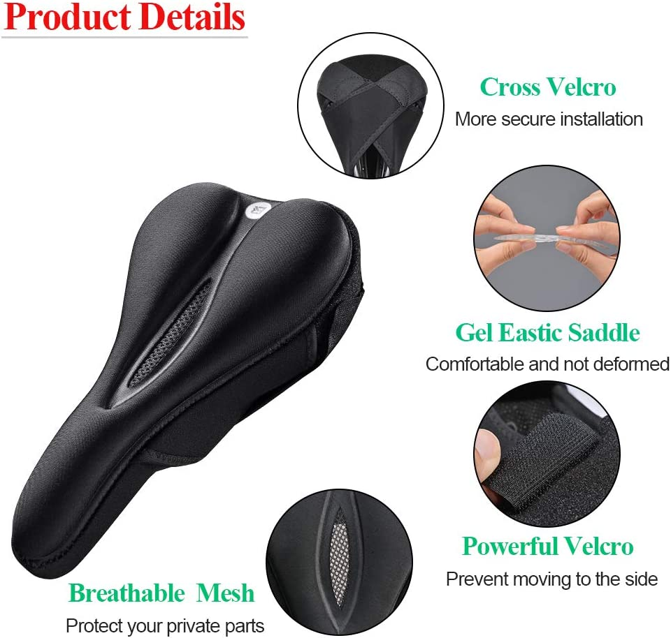 ROCKBROS Bike Seat Cover Gel Comfort Bicycle Saddle Soft Cushion Breathable for Road Mountain Bikes image number 2