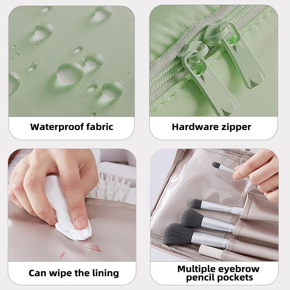 Didida Makeup Bag Cosmetic Bag for Women Cosmetic Travel Makeup Bag Large Travel Toiletry Bag for Girls Make up Bag Brush Bags Reusable Toiletry Bag, Green image number 5