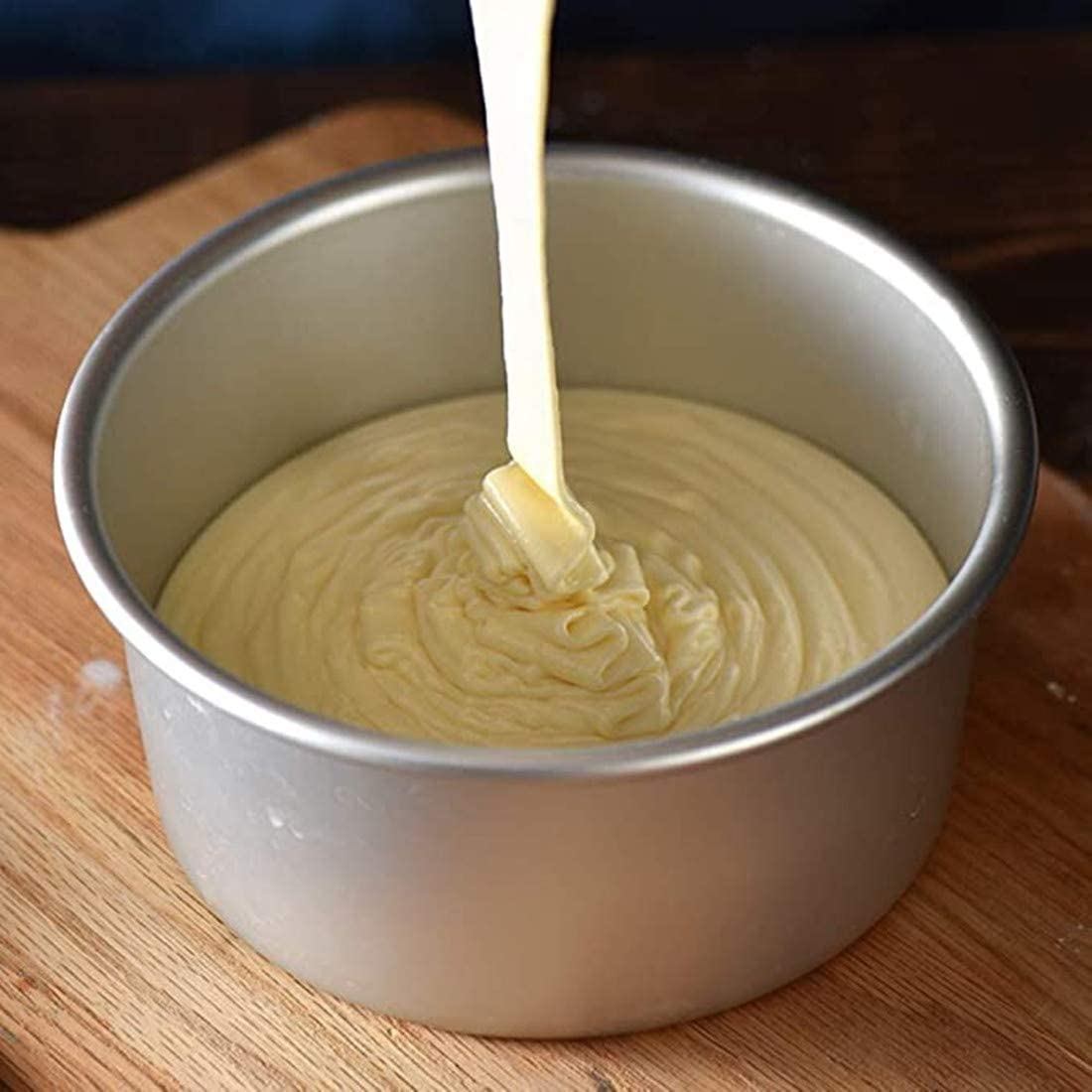 2 Pack 6/8 Inch Alloy Cake Mold,Non-Stick Baking Tins Deep Aluminum round Cake Pan with Removable Bottom for Wedding/Birthday/Christmas Cake Baking image number 5