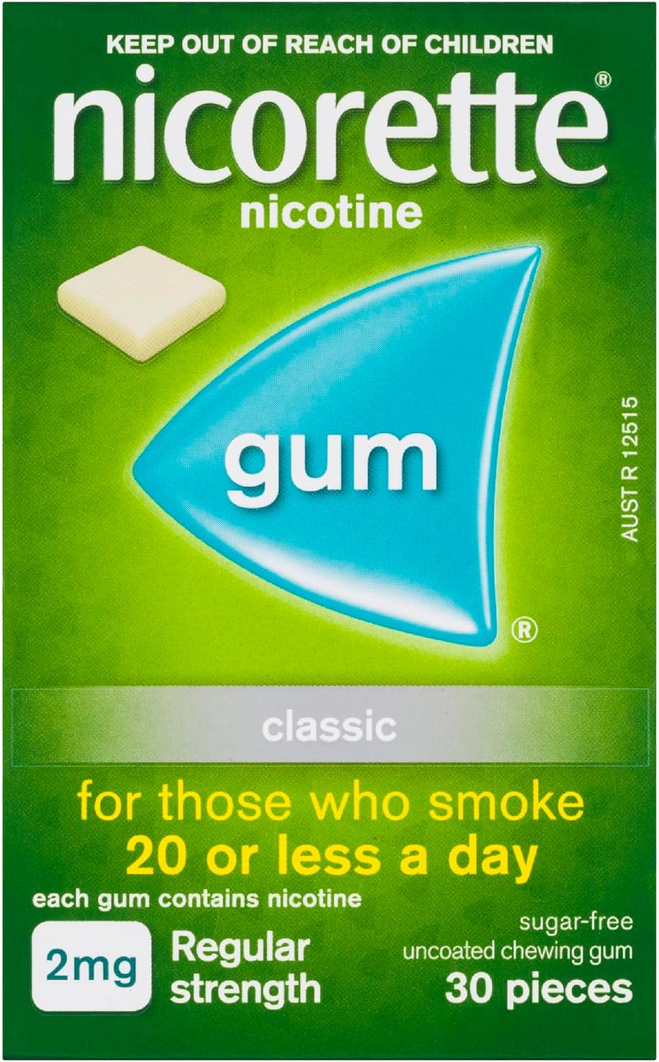 Nicorette Quit Smoking Regular Strength Nicotine Gum Classic 30 Pack image number 1